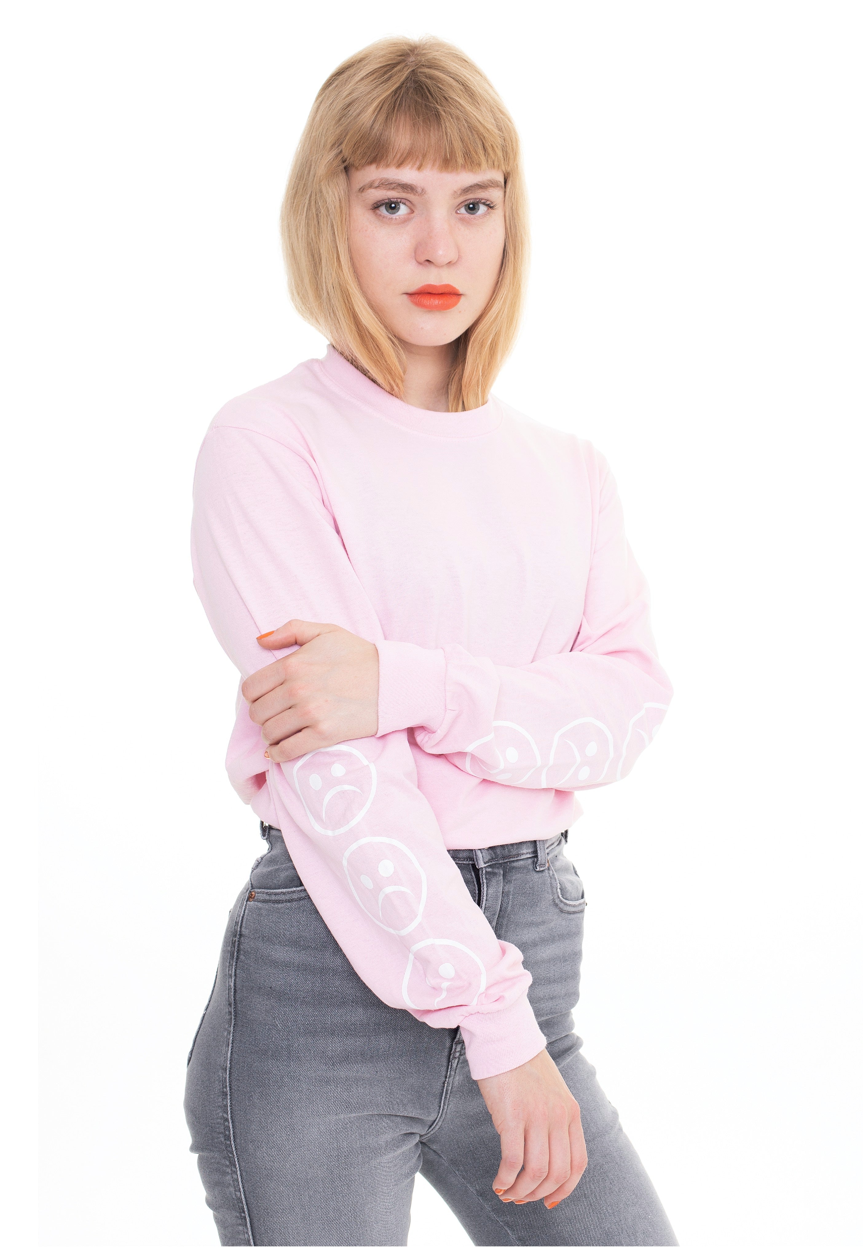 Dancitee - Sad Smiley Pink - Longsleeve | Women-Image