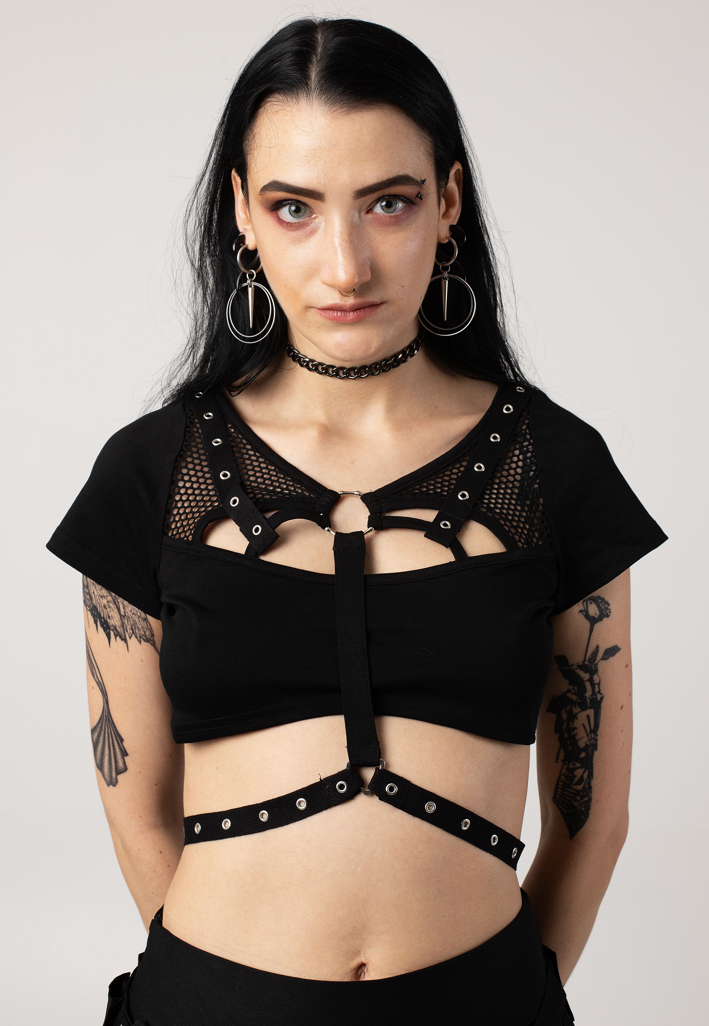 Dark In Love - Punk Rock Moto Crop Black - Top | Women-Image