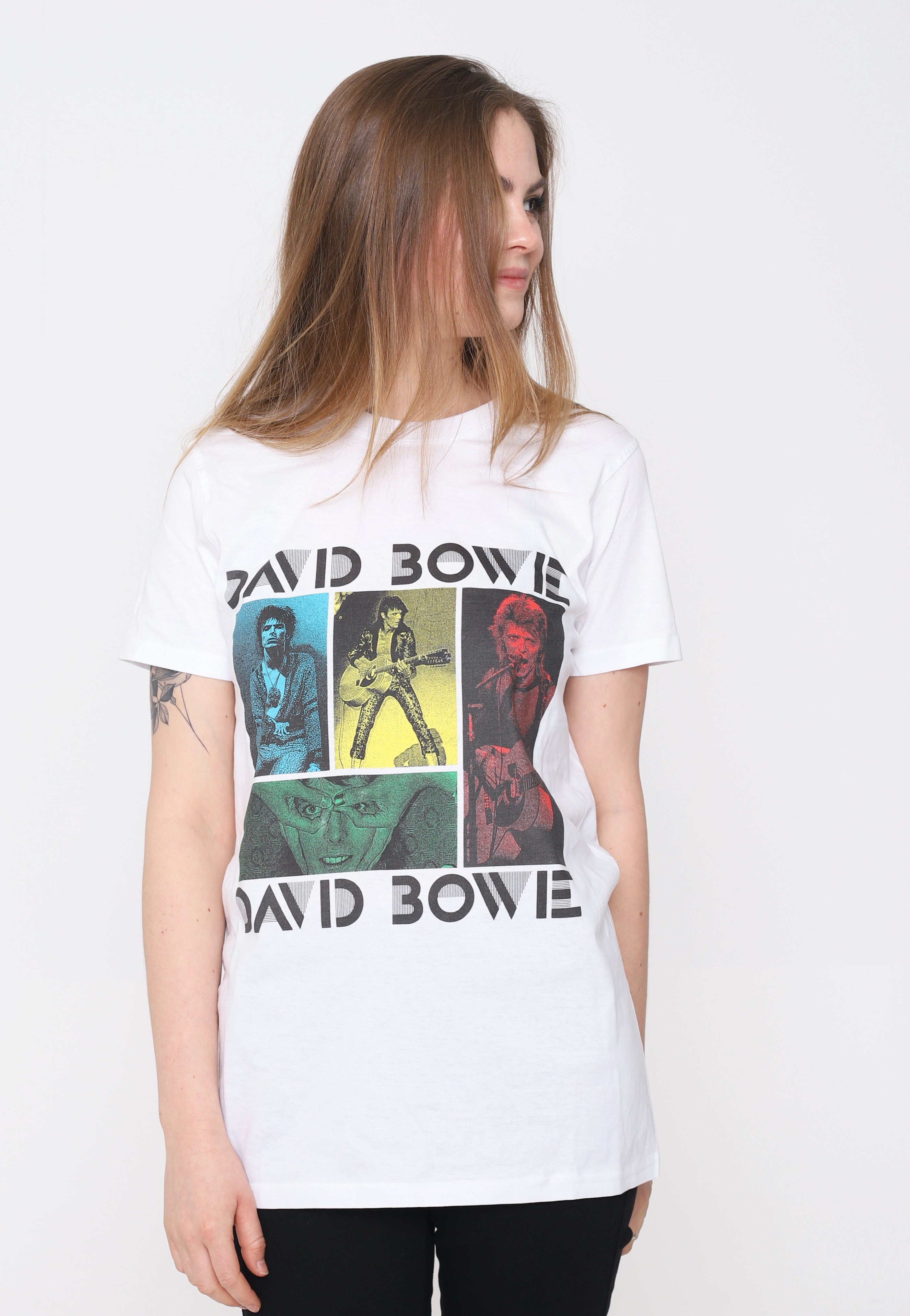 David Bowie - Mick Rock Photo Collage White - T-Shirt | Women-Image