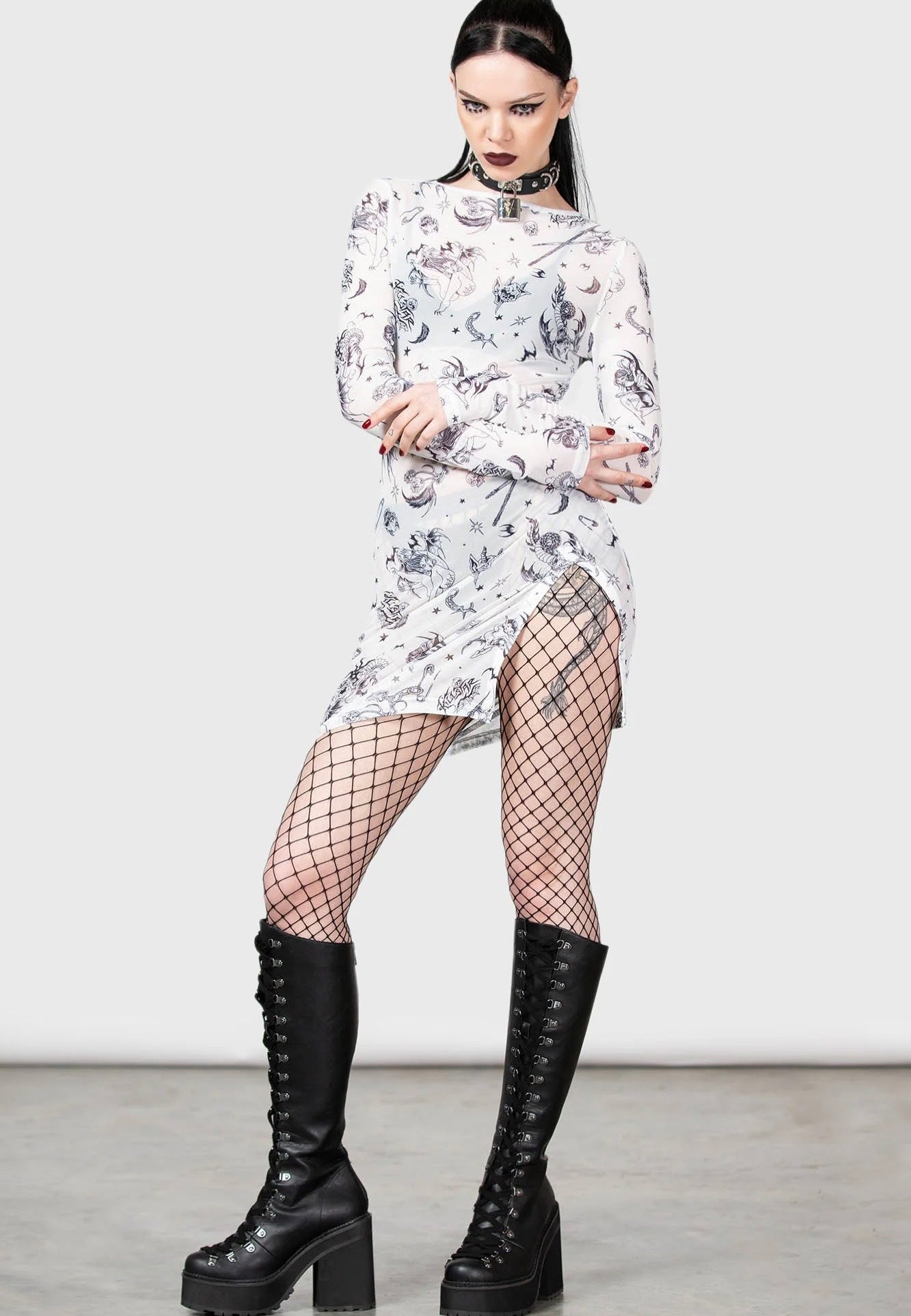 Killstar - Dazed Skull White - Dress | Women-Image