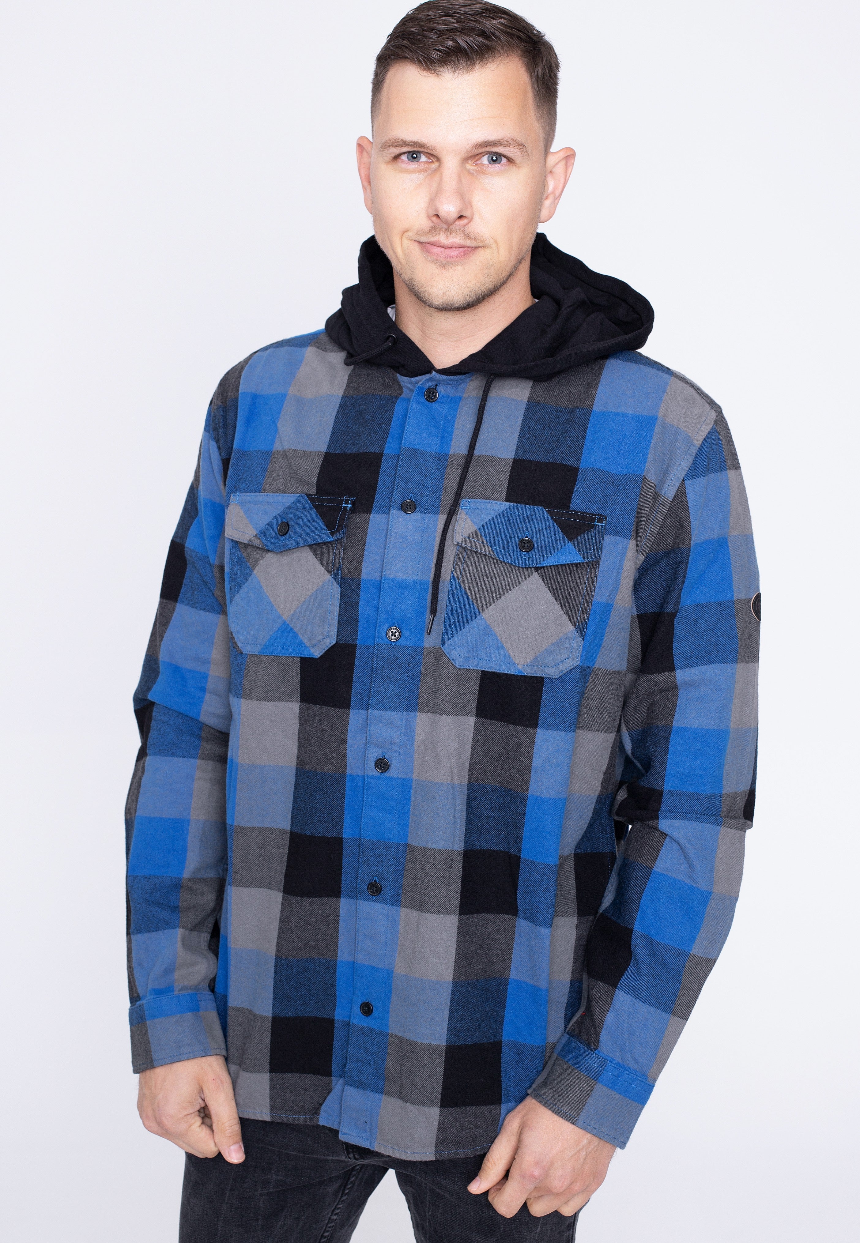 DC - Ruckus Hooded Flannel Turkish Sea Check - Shirt | Men-Image