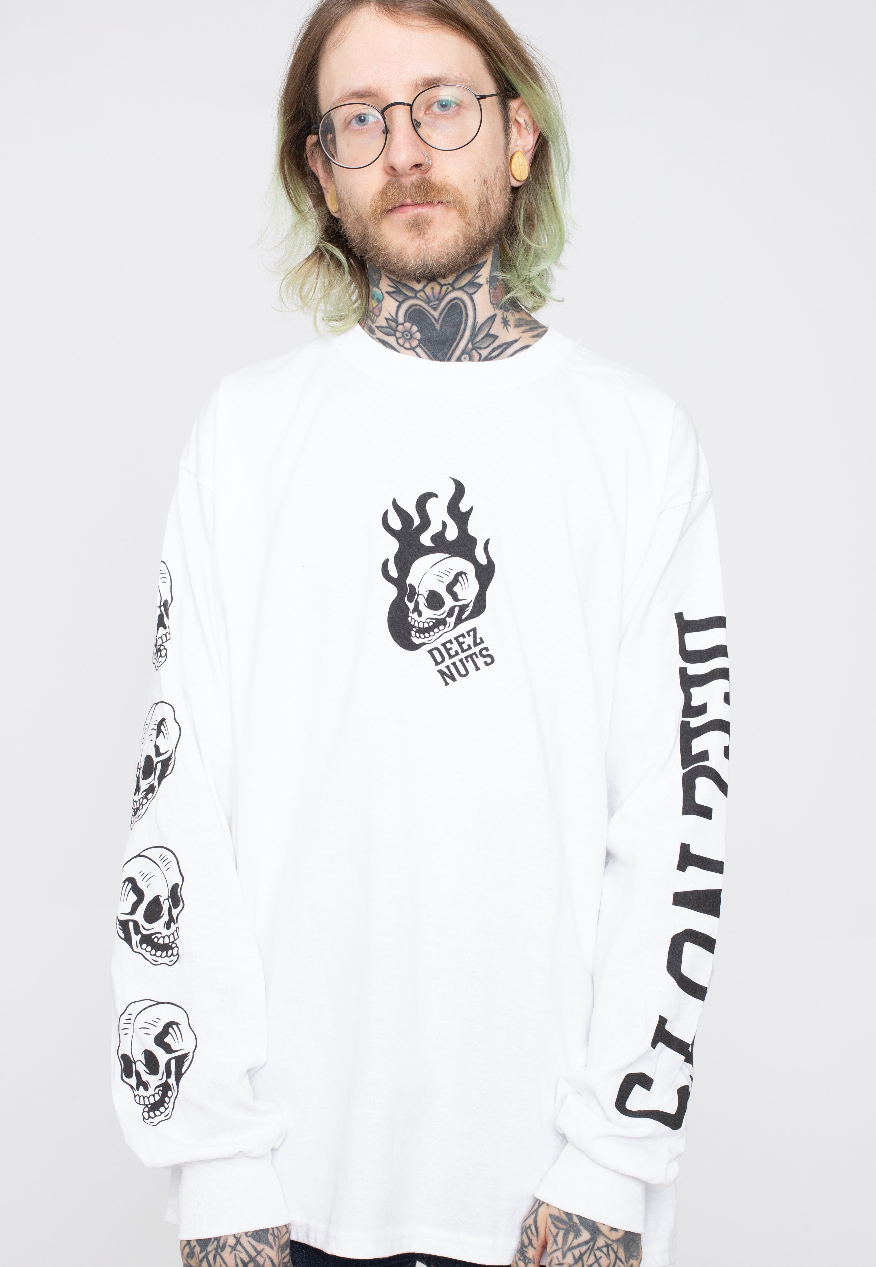 Deez Nuts - Flame White - Longsleeve | Men-Image