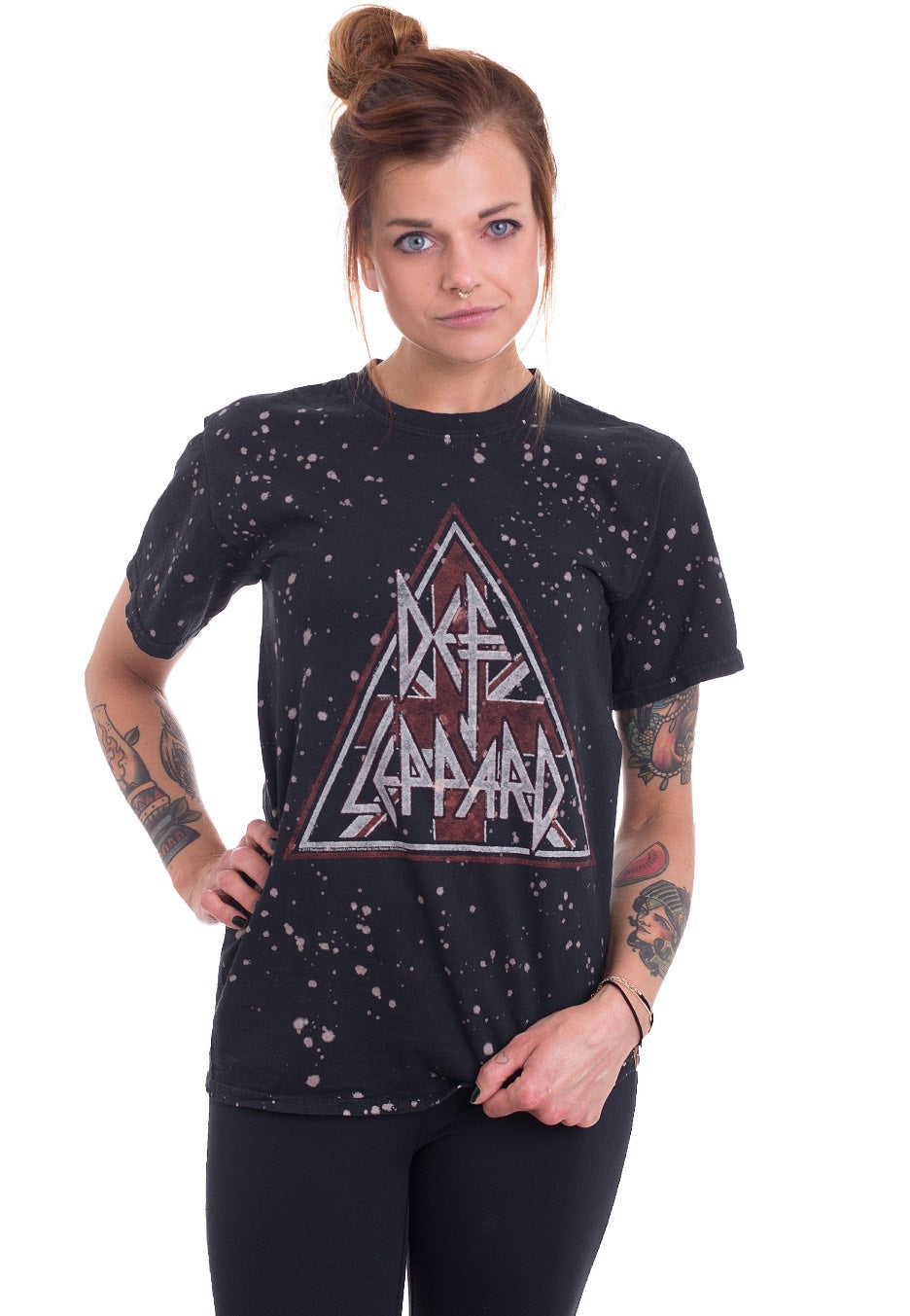 Def Leppard - Pyramid Logo Spot Bleached - T-Shirt | Women-Image