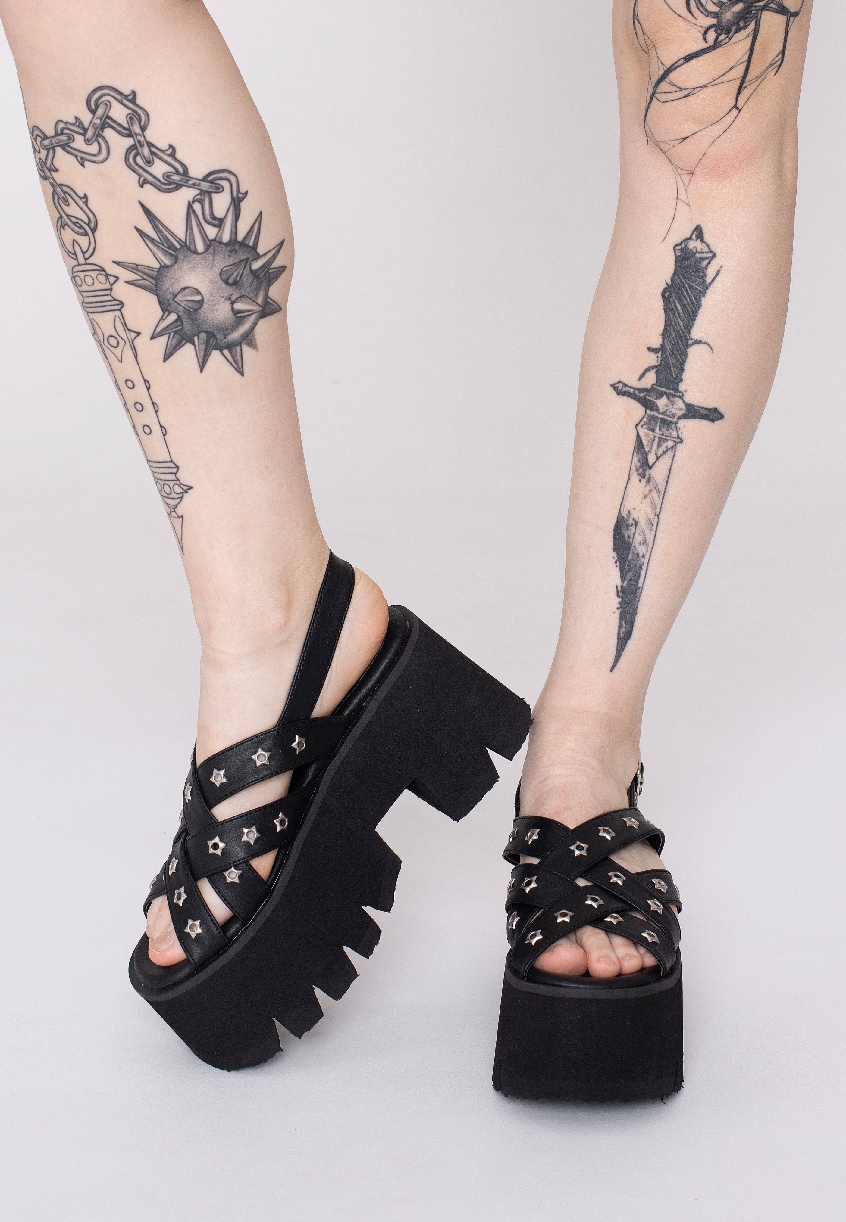 DemoniaCult - Ashes 12 Black Vegan Leather - Girl Sandals | Women-Image