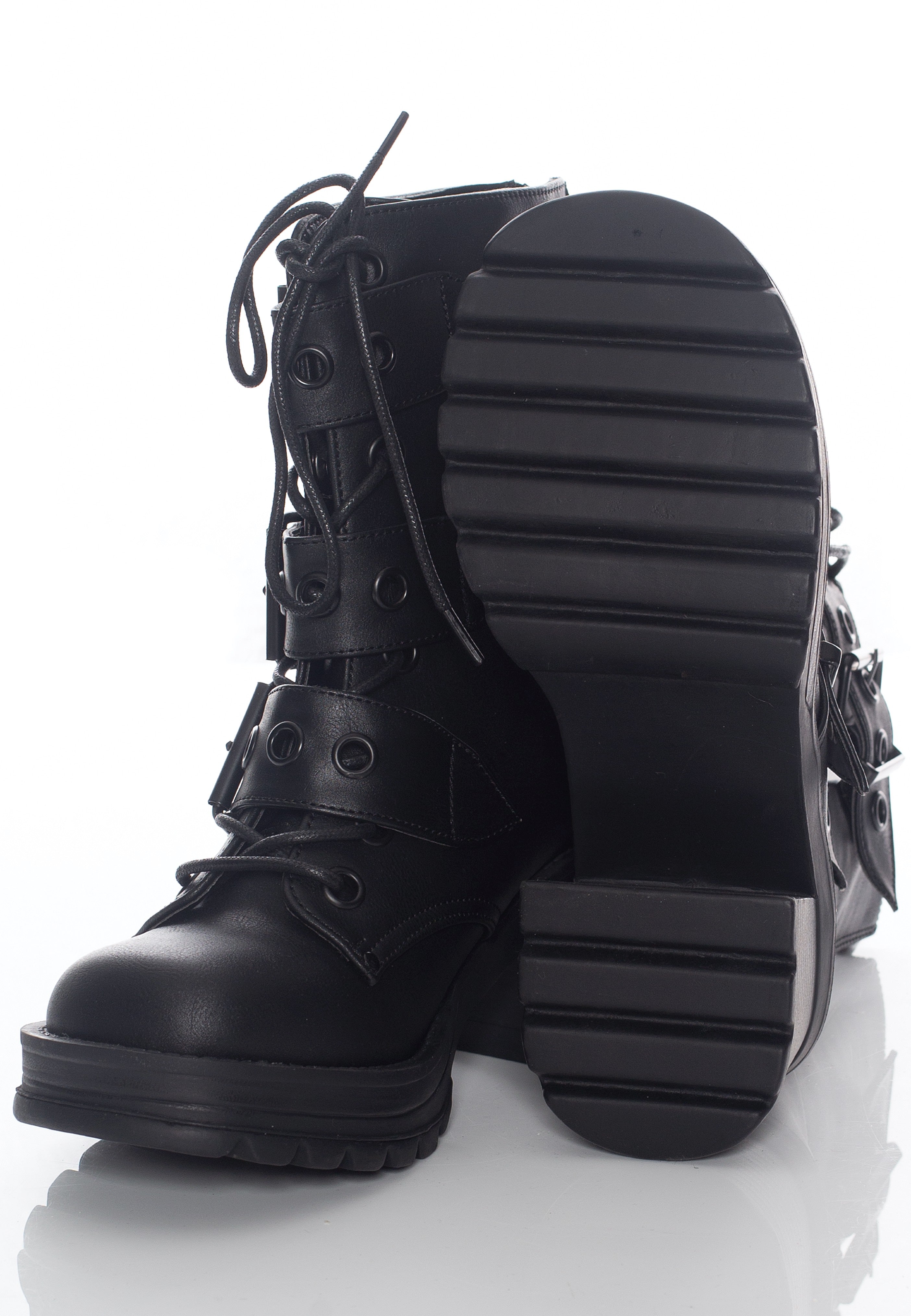 DemoniaCult - Bratty 118 Black Vegan Leather - Girl Shoes | Women-Image