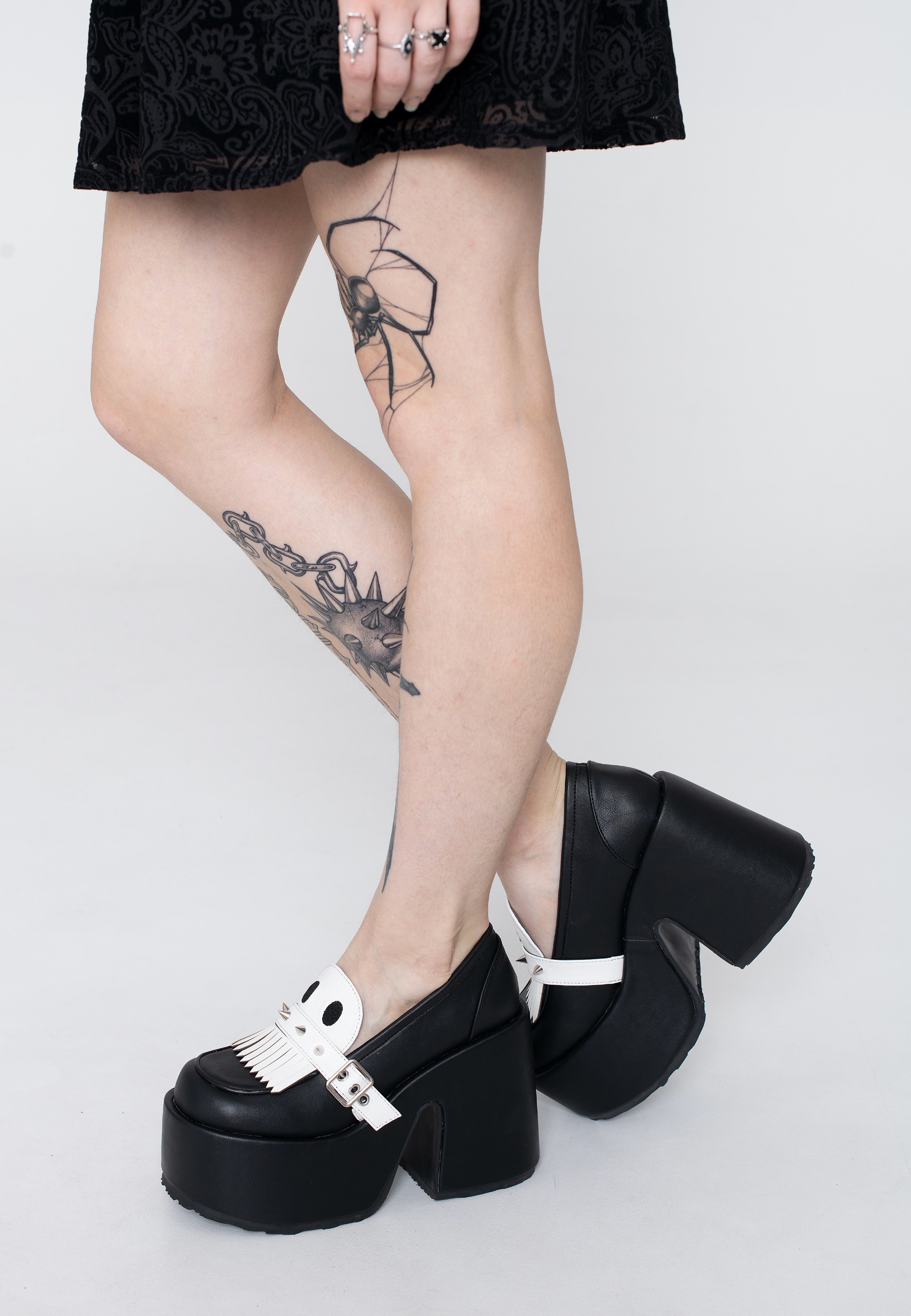 DemoniaCult - Camel 58 Black Vegan Leather - Girl Sandals | Women-Image