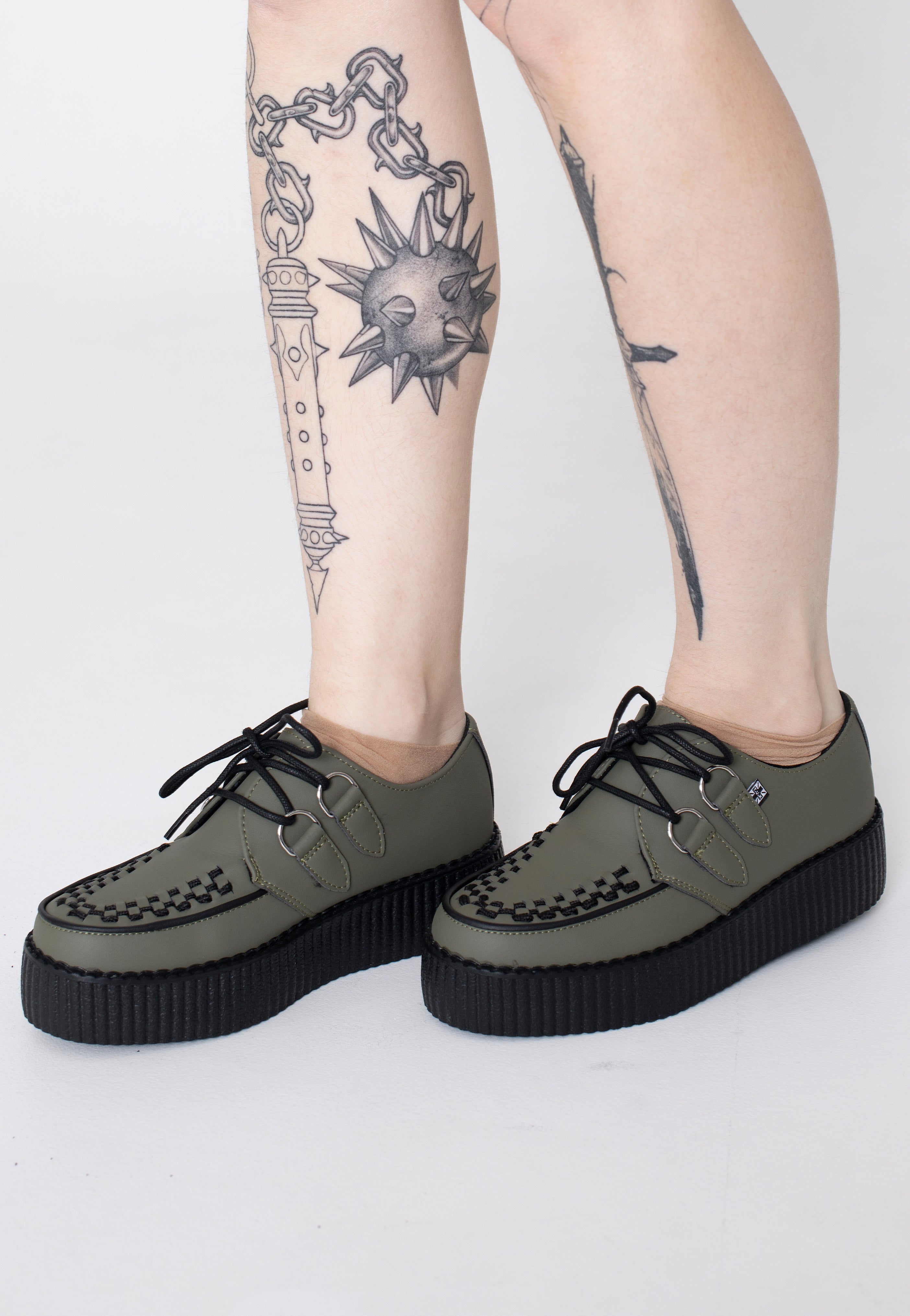 T.U.K. - Viva High Creeper Dark Green Vegan - Girl Shoes | Women-Image