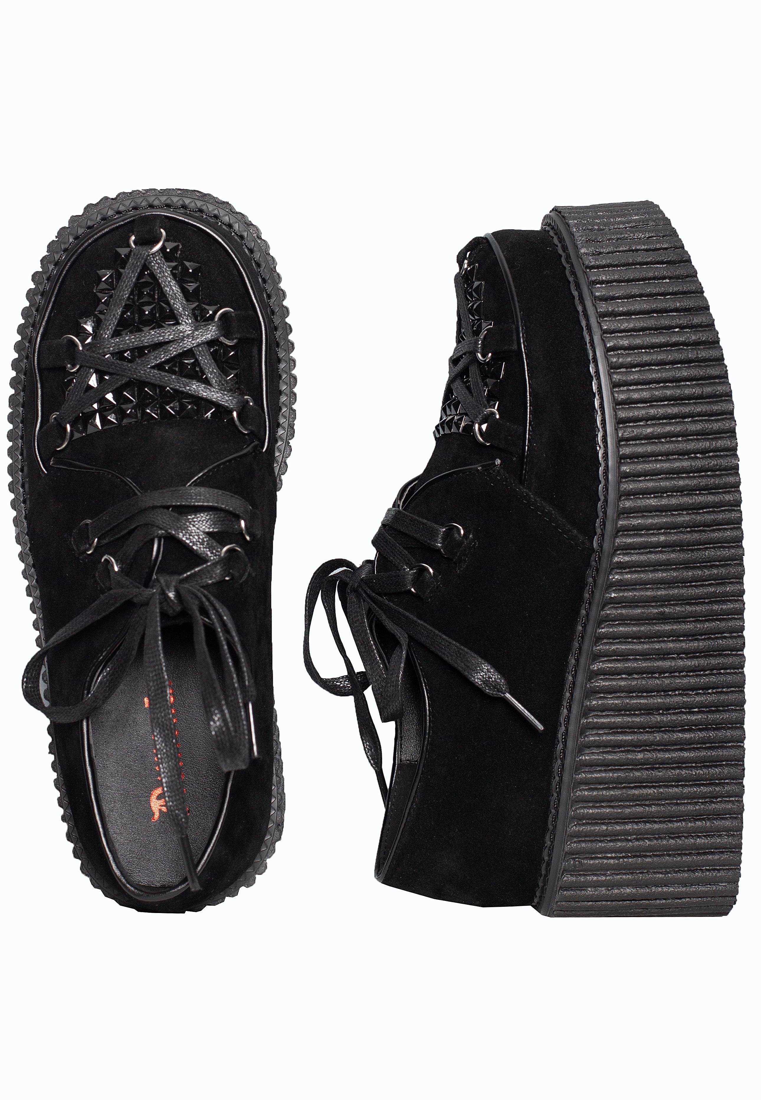 DemoniaCult - Creeper 2016 Black Vegan Suede - Girl Shoes | Women-Image