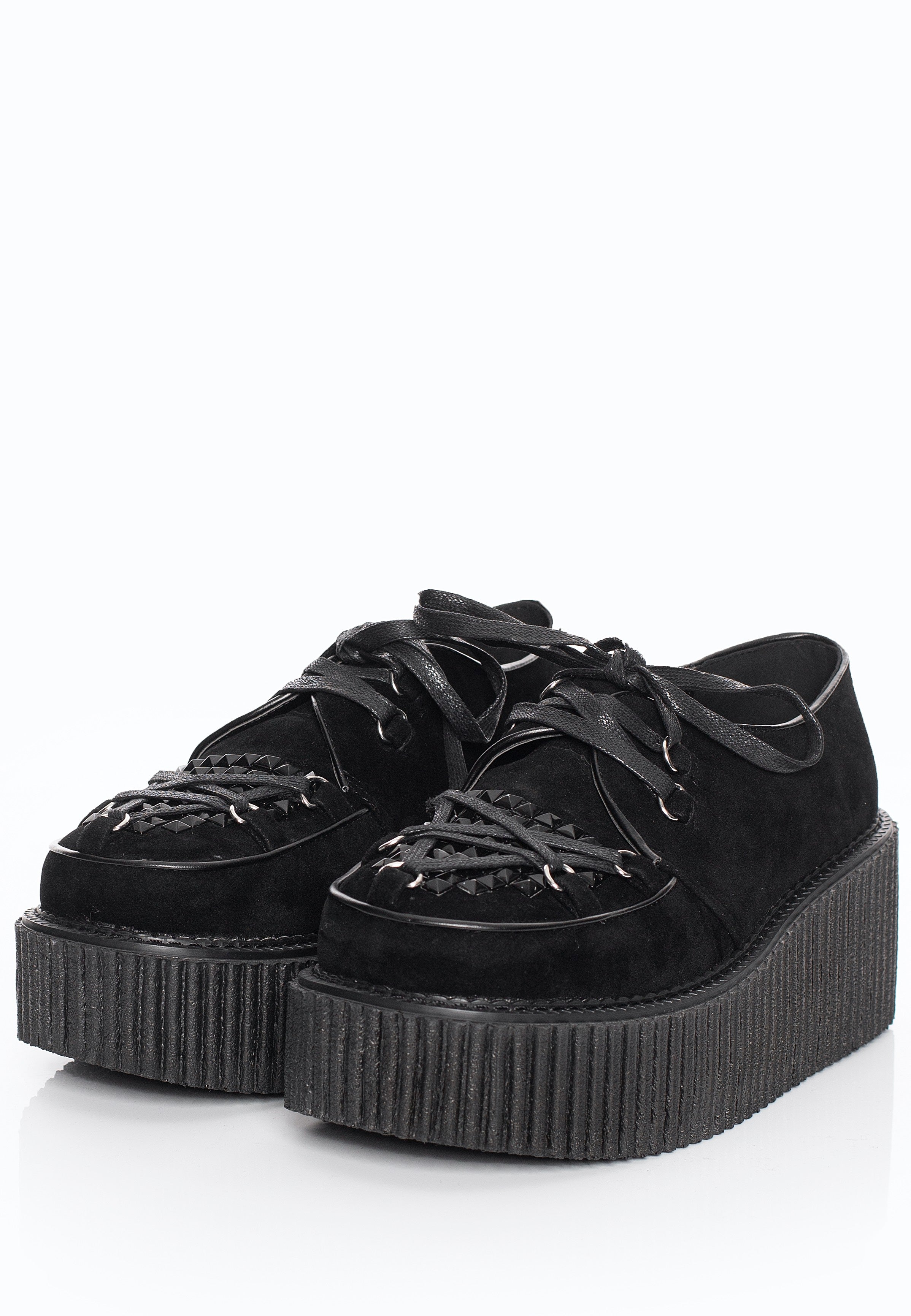 DemoniaCult - Creeper 2016 Black Vegan Suede - Girl Shoes | Women-Image