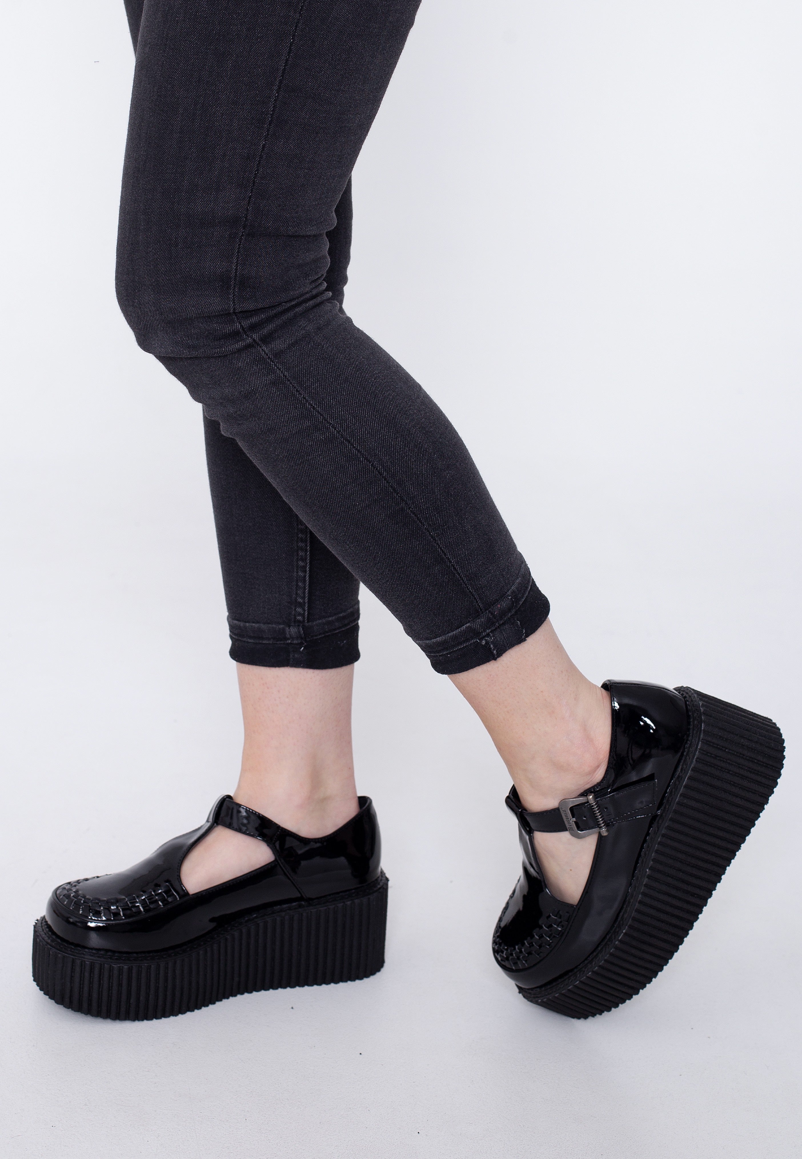 DemoniaCult - Creeper 214 Black Pat - Girl Shoes | Women-Image