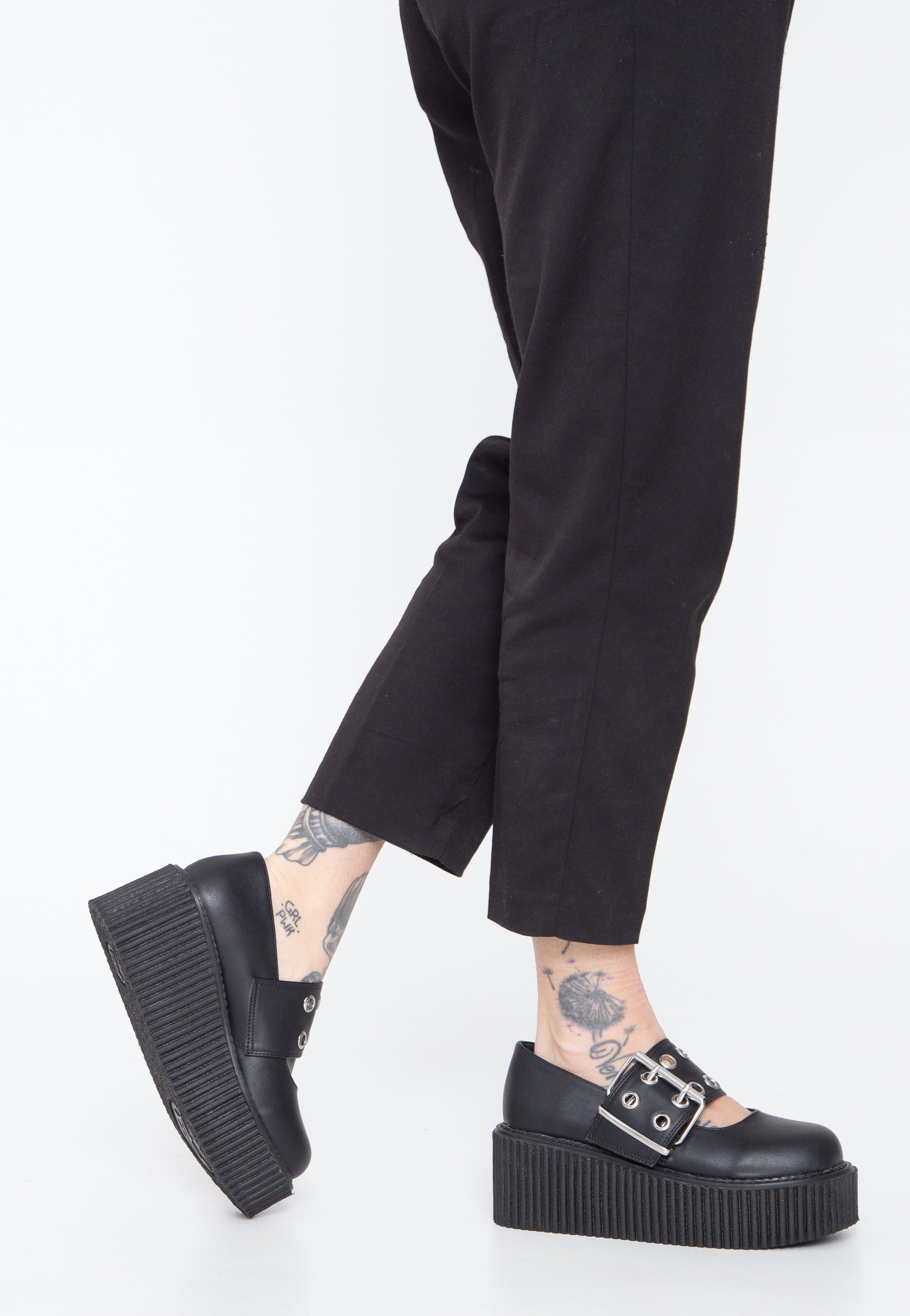 DemoniaCult - Creeper 230 Black Vegan Leather - Girl Shoes | Women-Image