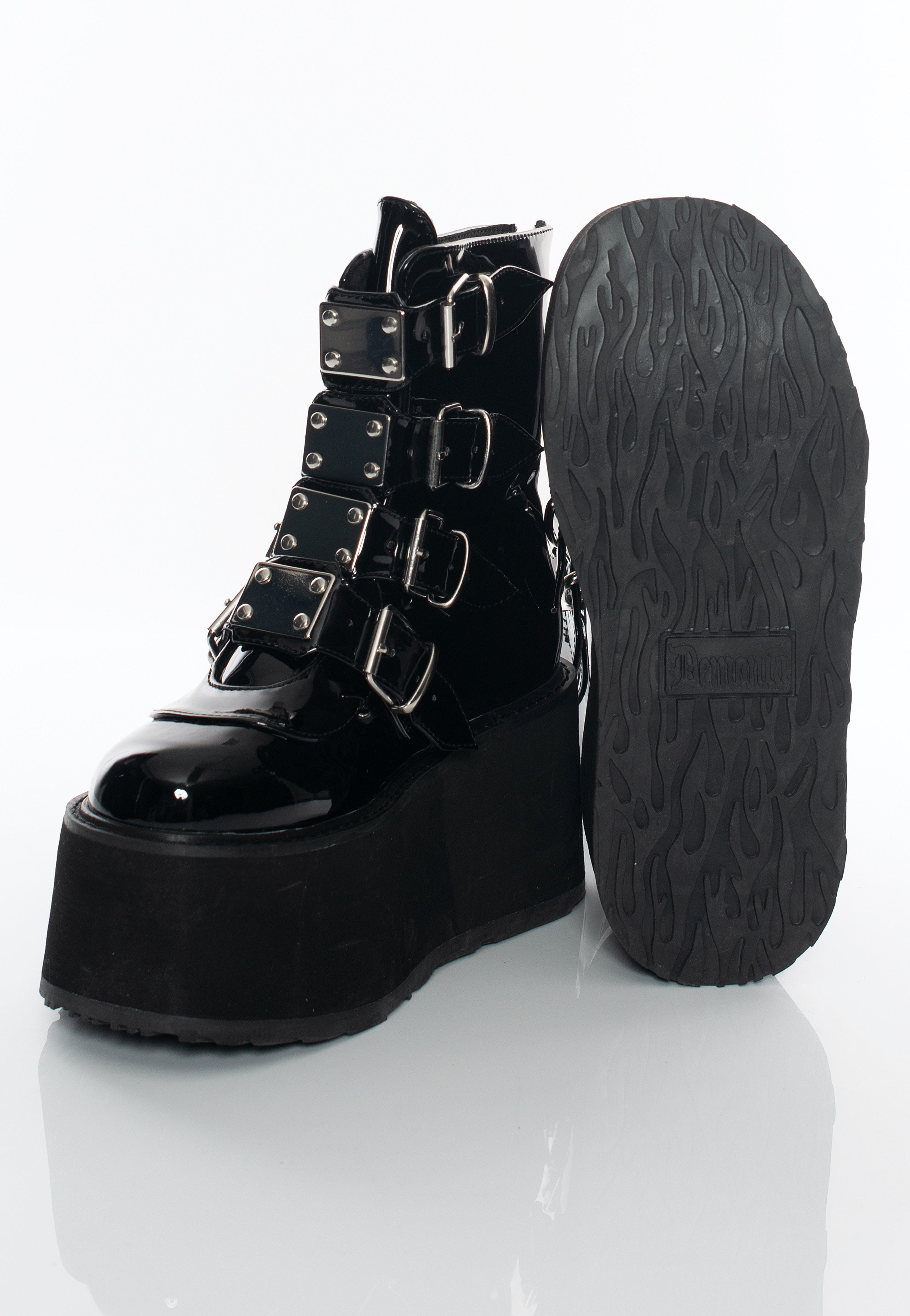 DemoniaCult - Damned 105 Black Pat - Girl Shoes | Women-Image