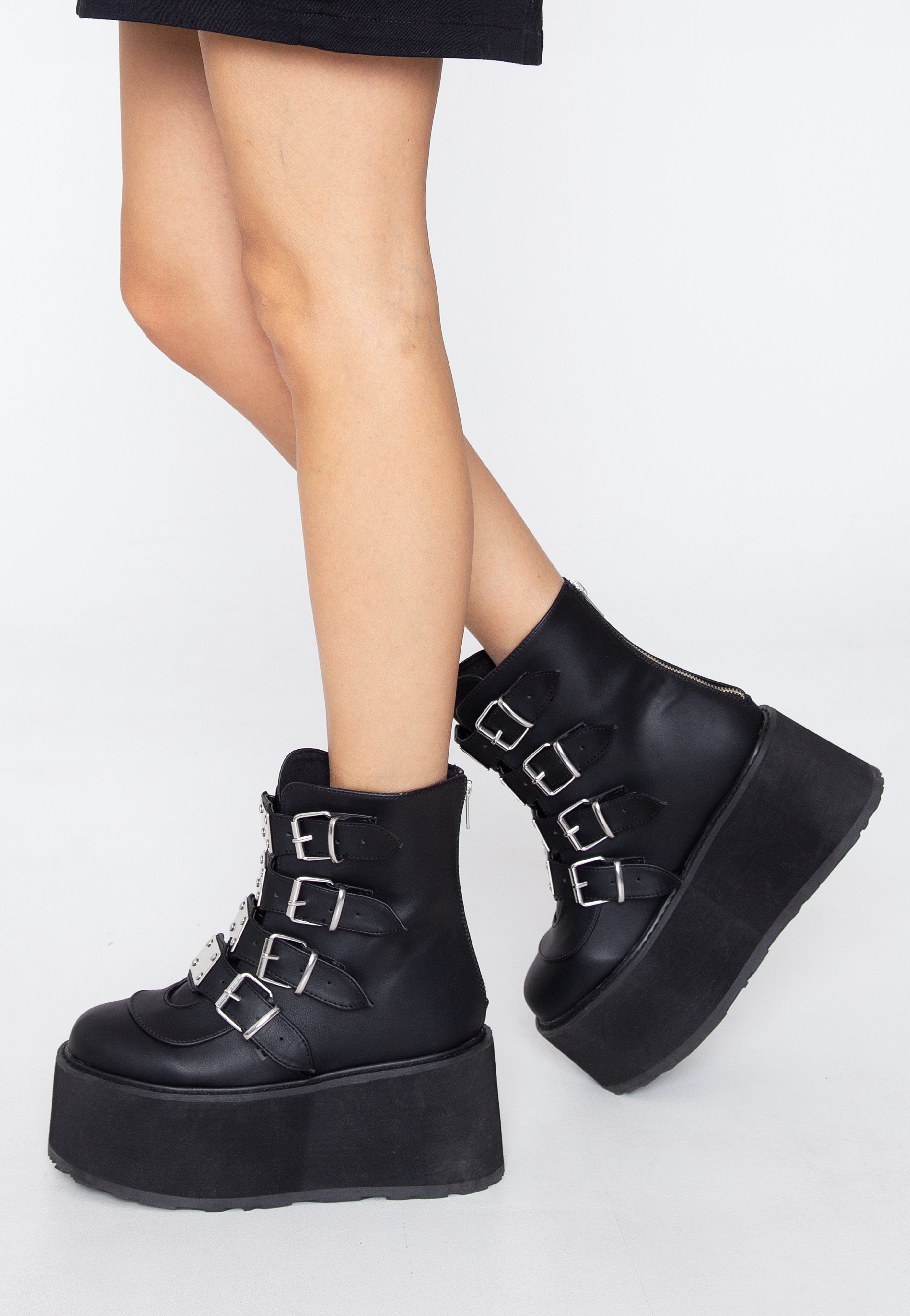 DemoniaCult - Damned 105 Black Vegan Leather - Girl Shoes | Women-Image