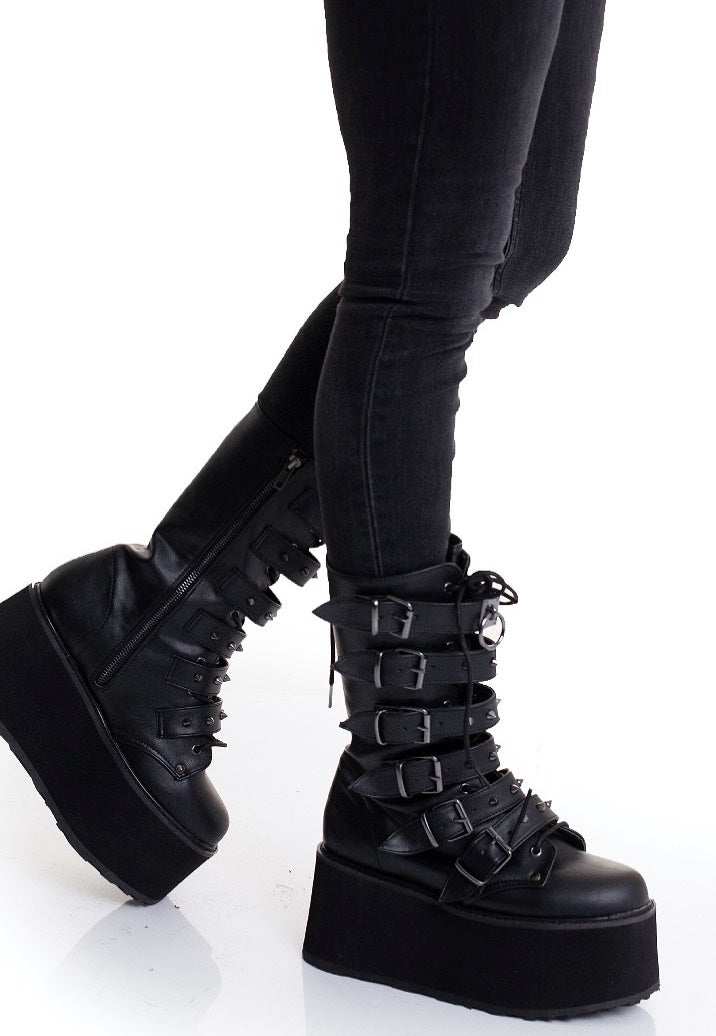 DemoniaCult - Damned Black Vegan Leather - Girl Shoes | Women-Image