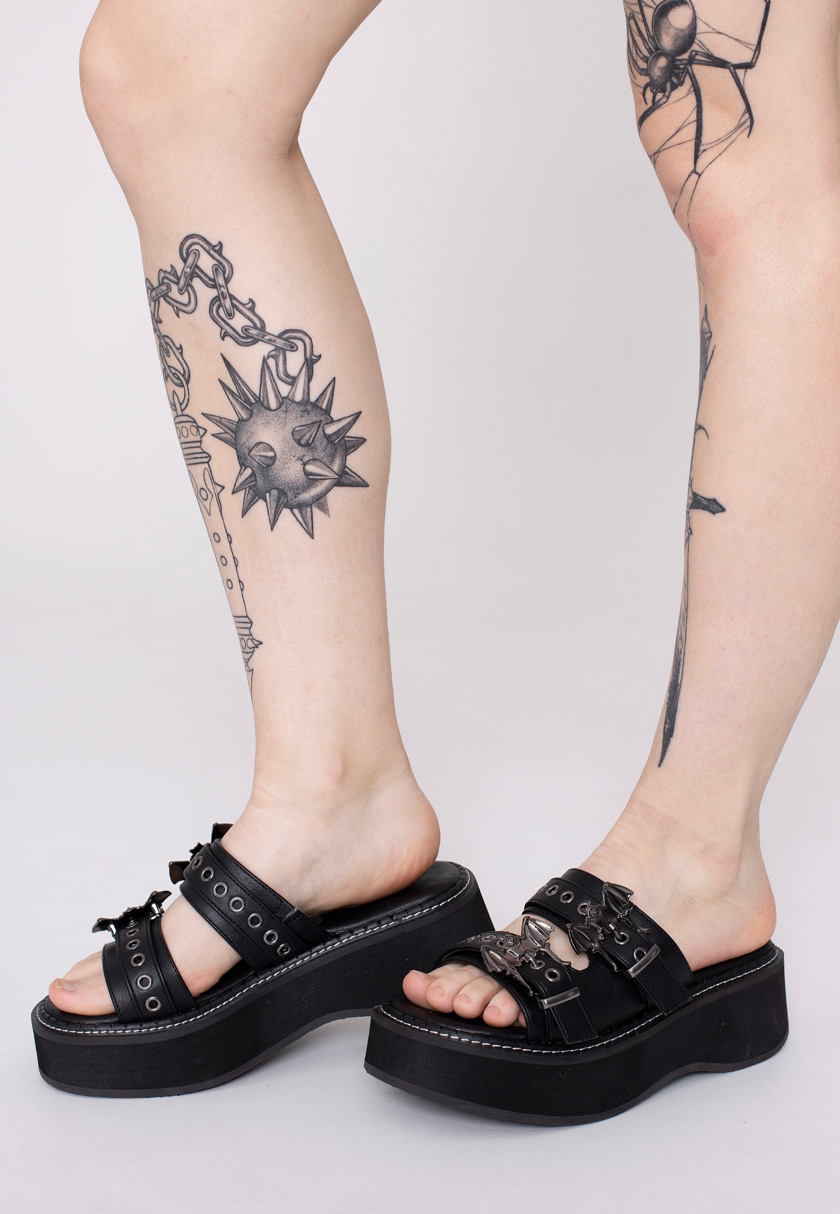 DemoniaCult - Emily 100 Black Vegan Leather - Girl Sandals | Women-Image