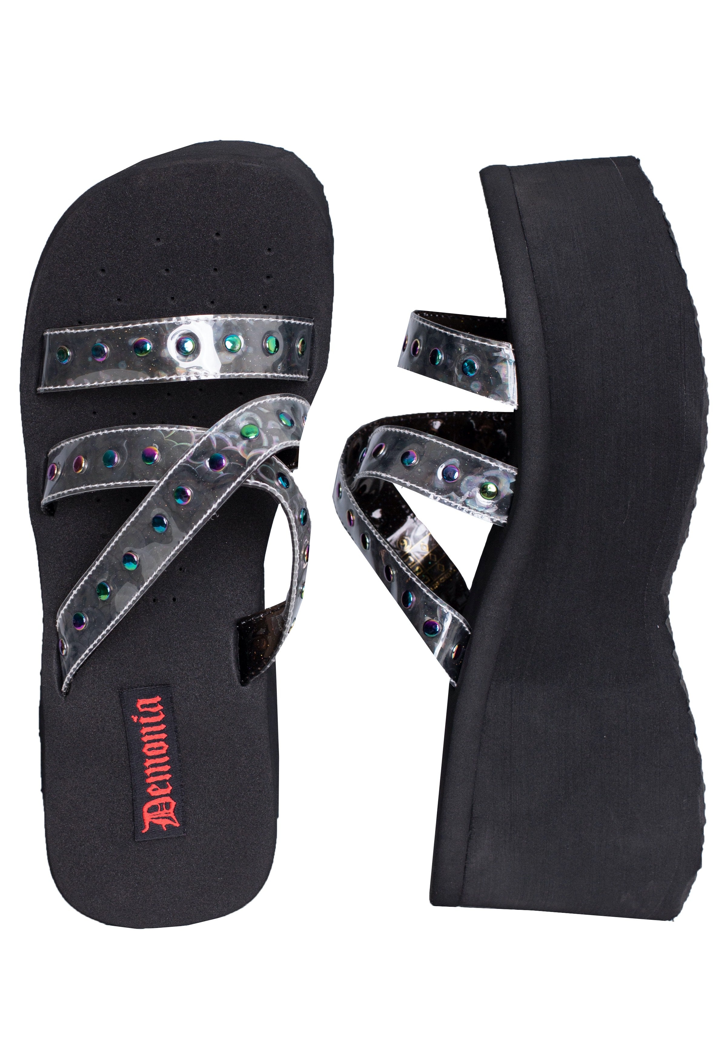 DemoniaCult - Funn 19 Charcoal Glitter - Girl Sandals | Women-Image