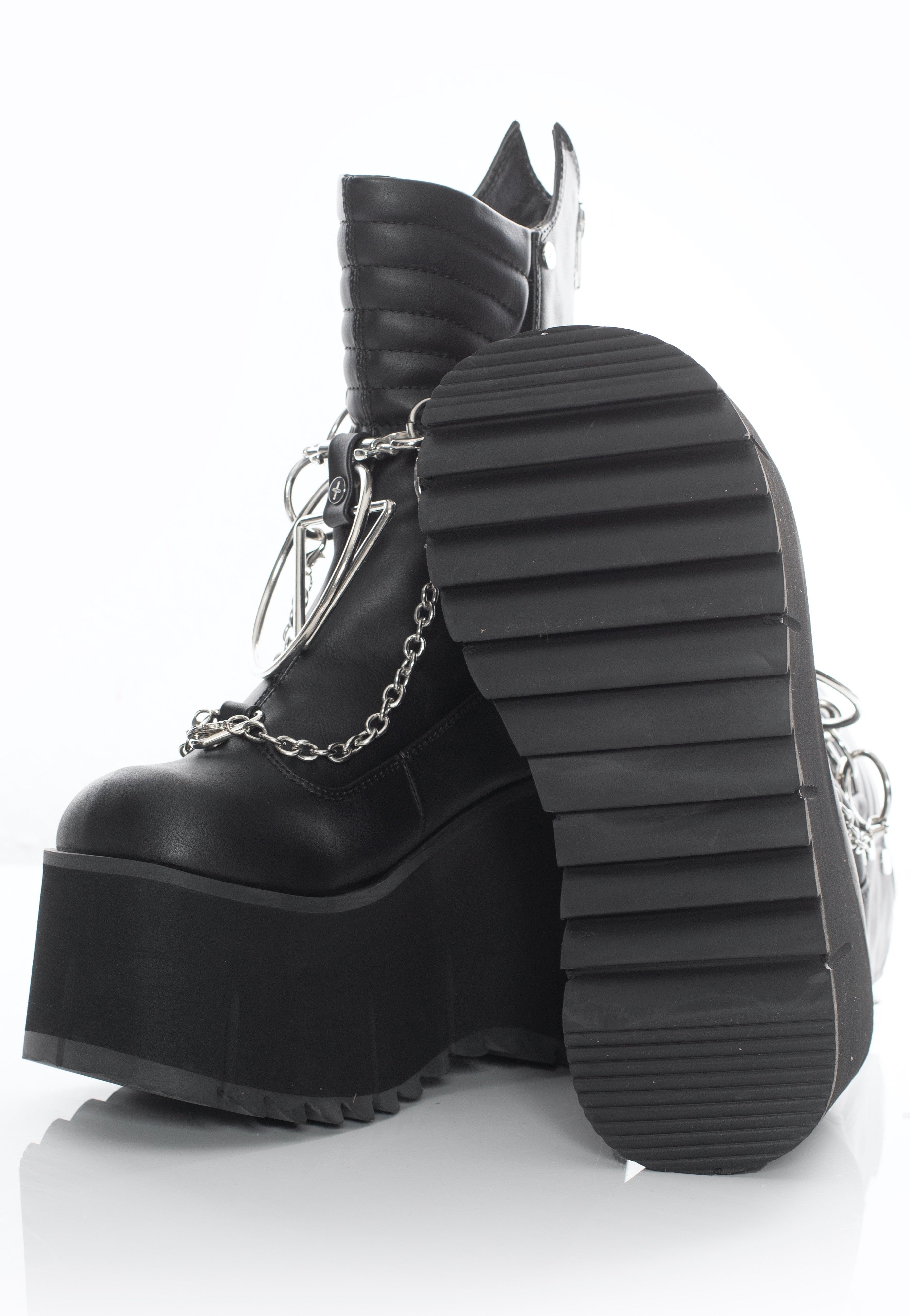 DemoniaCult - Kera 130 Black Vegan Leather - Girl Shoes | Women-Image