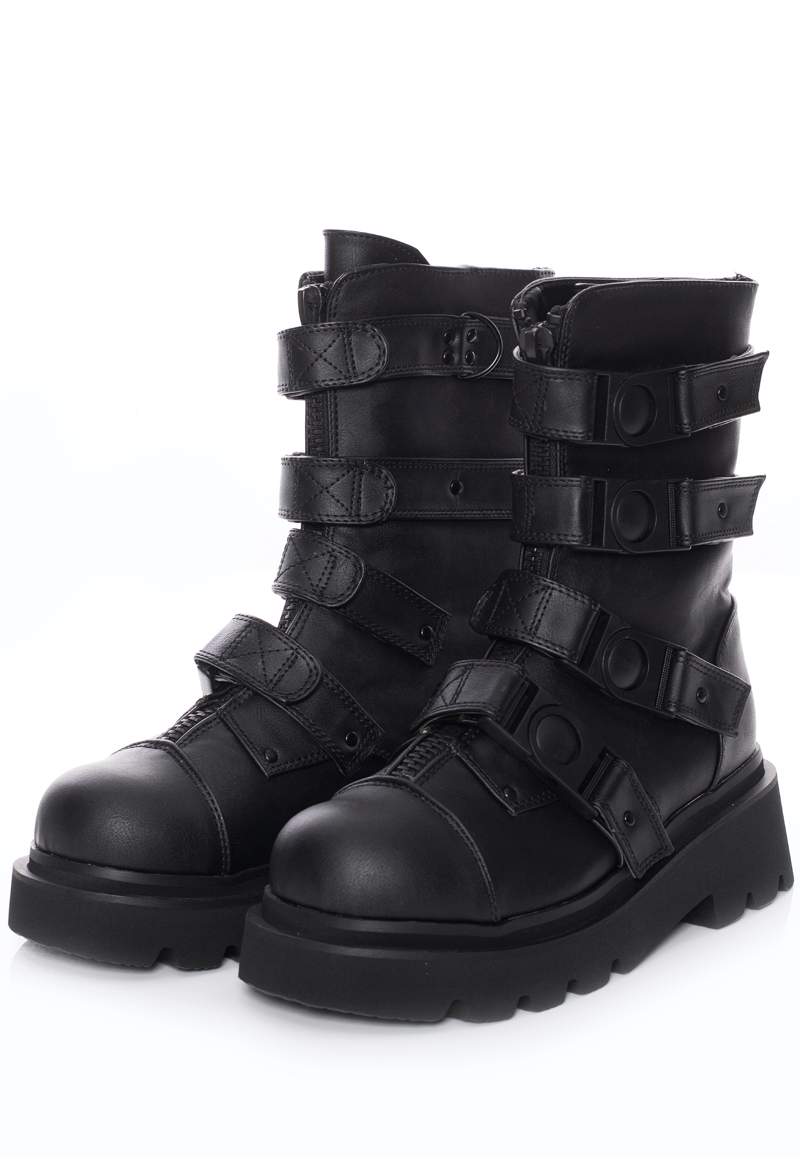 DemoniaCult - Renegade 55 Black Vegan Leather - Girl Shoes | Women-Image