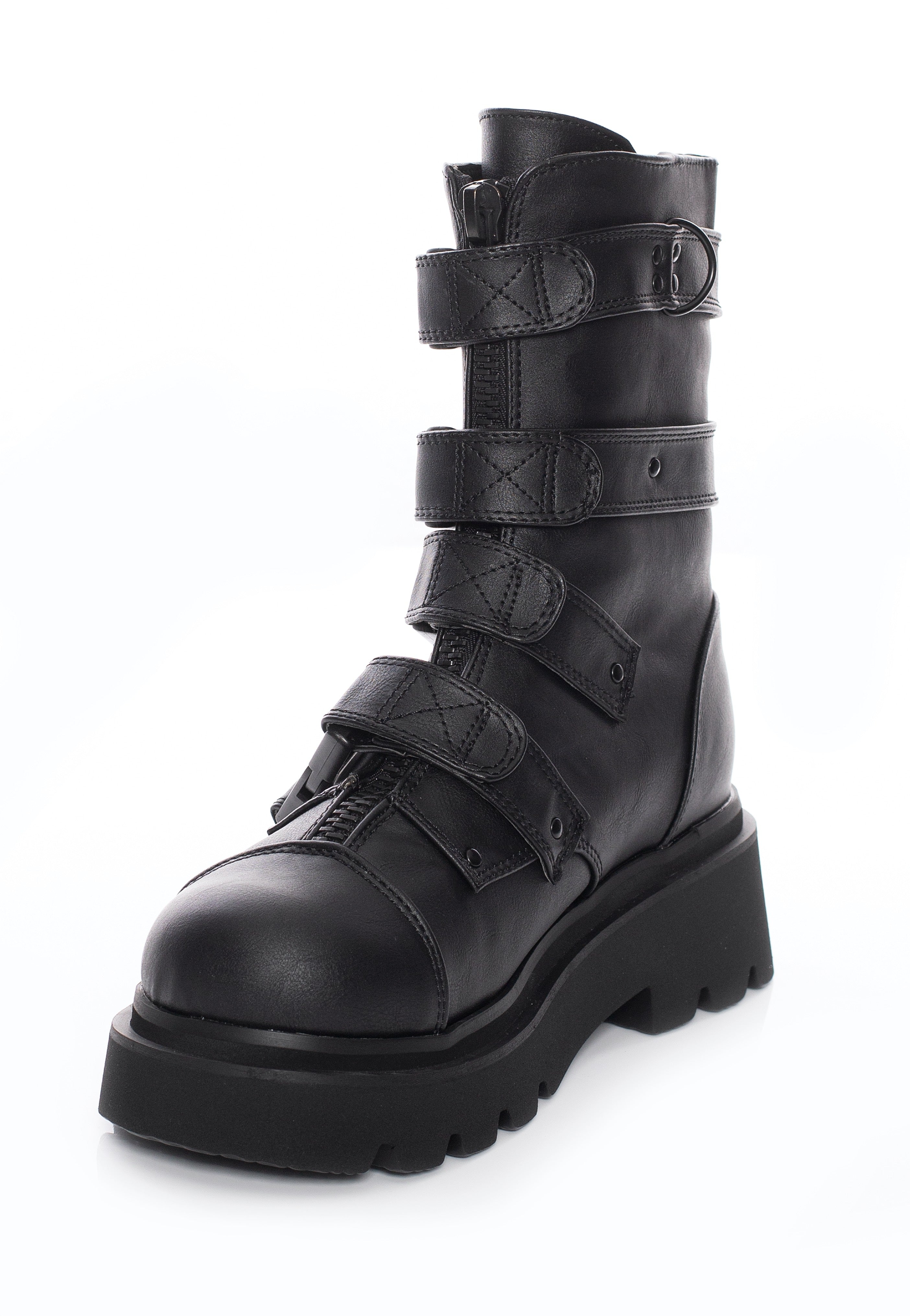 DemoniaCult - Renegade 55 Black Vegan Leather - Girl Shoes | Women-Image