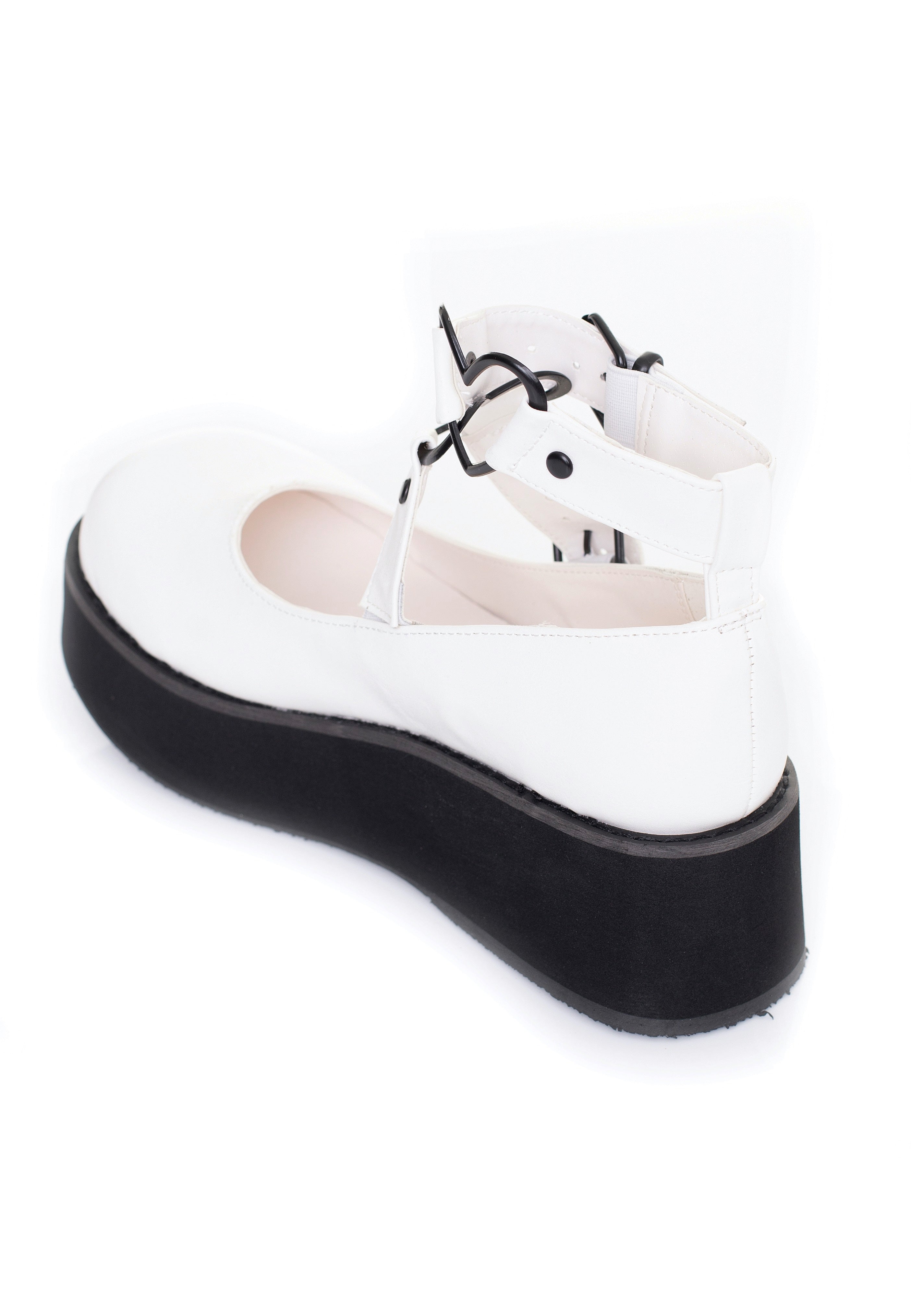 DemoniaCult - Sprite Heart Ring White Vegan Leather - Girl Shoes | Women-Image