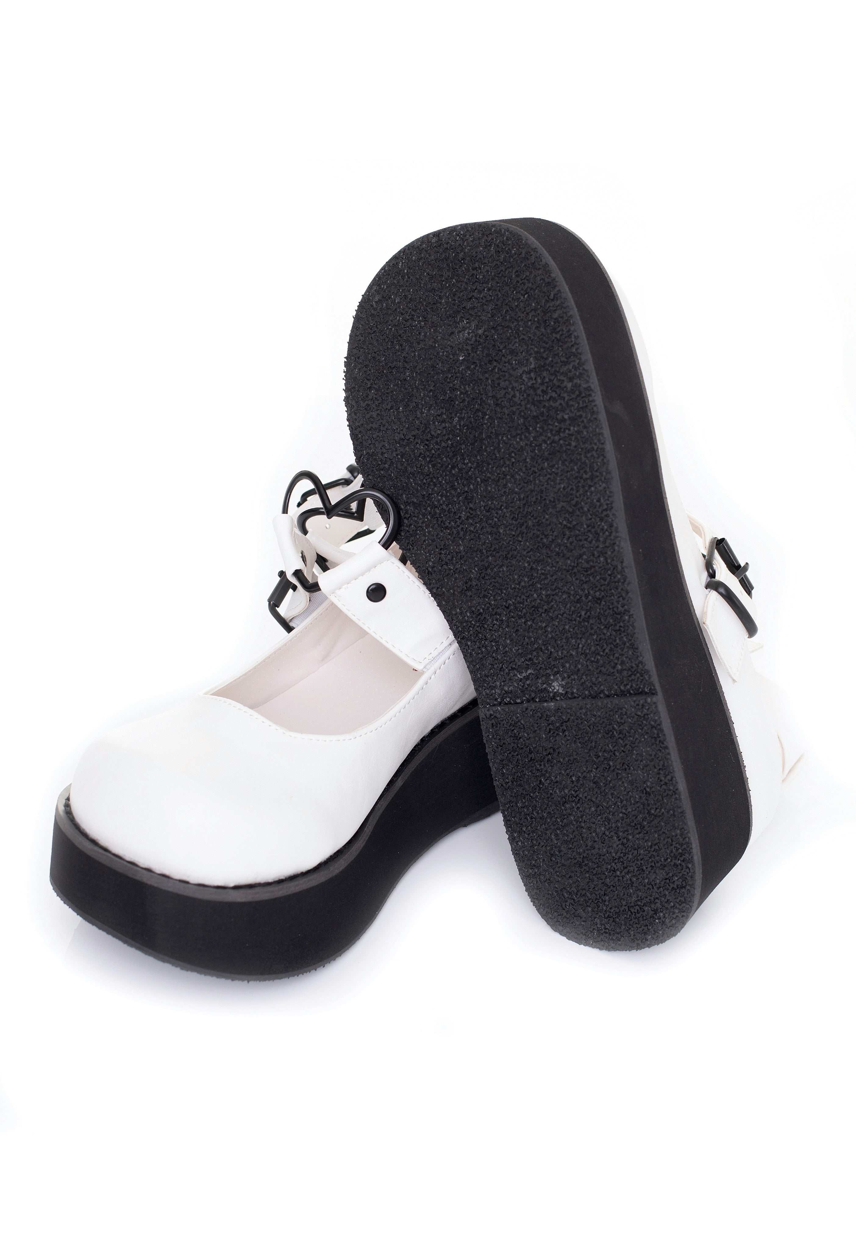 DemoniaCult - Sprite Heart Ring White Vegan Leather - Girl Shoes | Women-Image