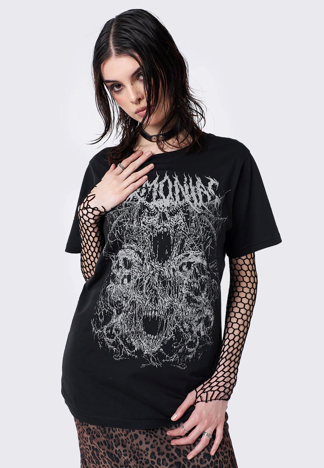 Minga London - Demoniac Black Graphic - T-Shirt | Women-Image