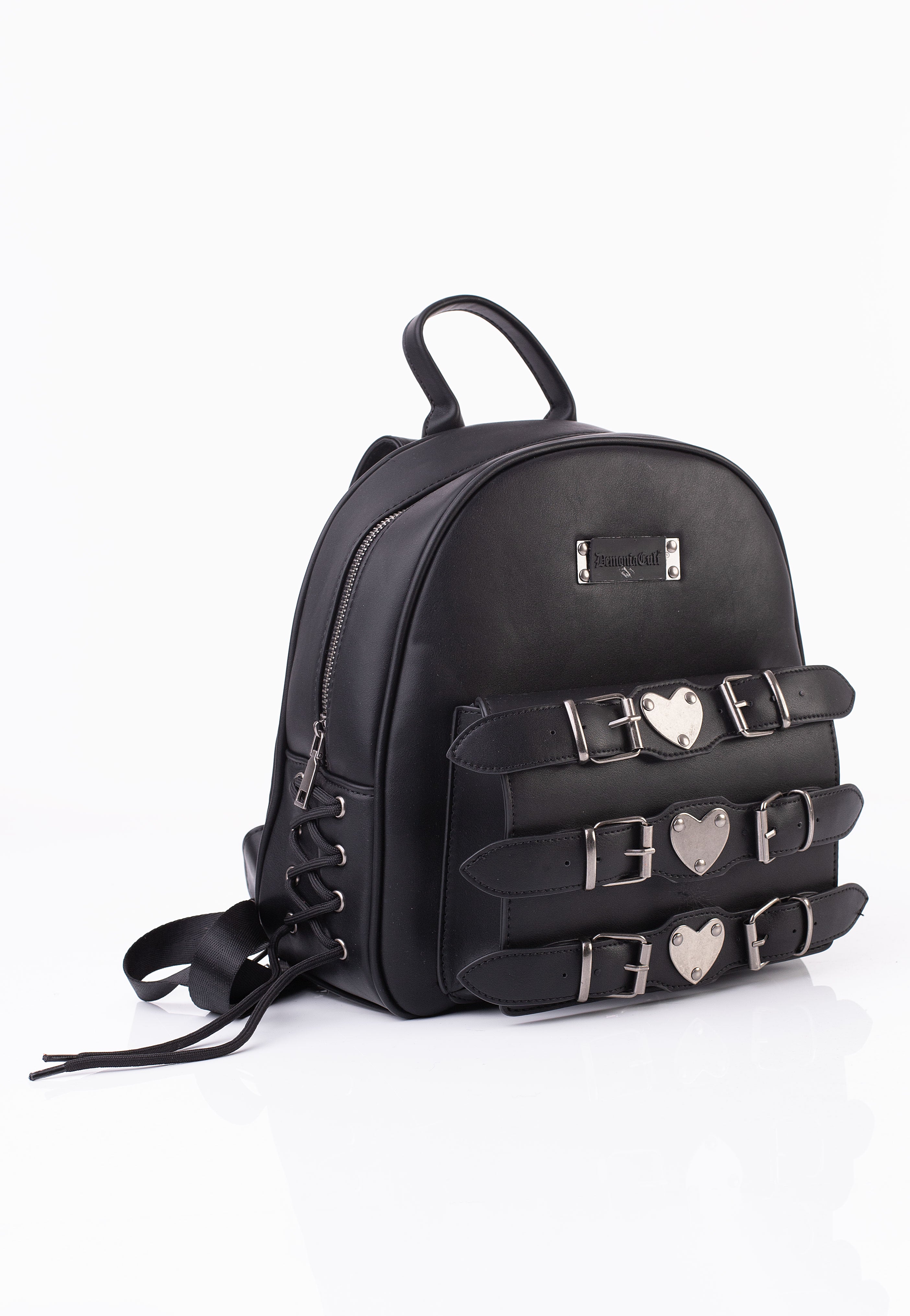 DemoniaCult - Faux Leather Mini Black - Backpack | Neutral-Image