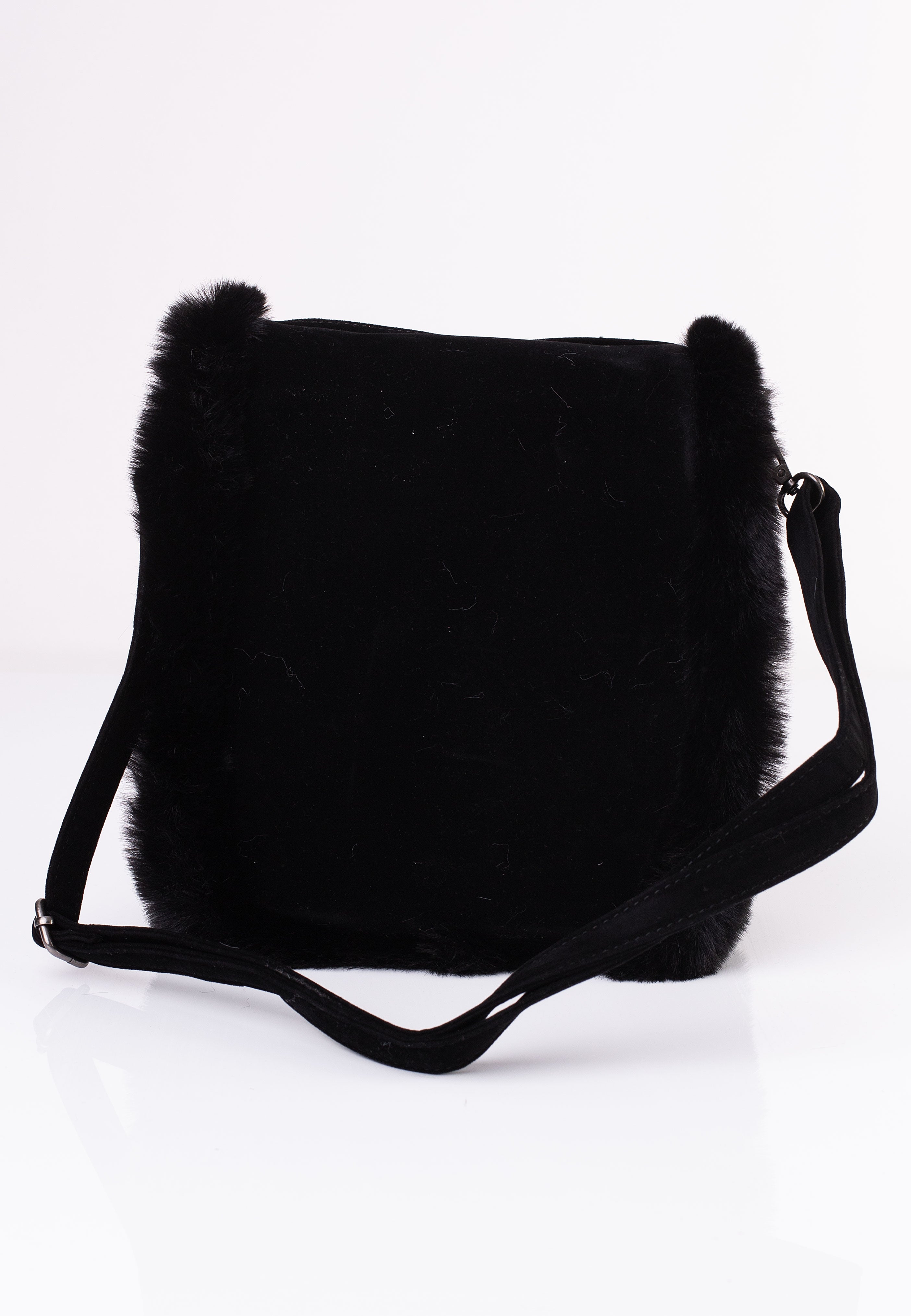 DemoniaCult - Faux Suede And Fur Crossbody Black - Bag | Neutral-Image