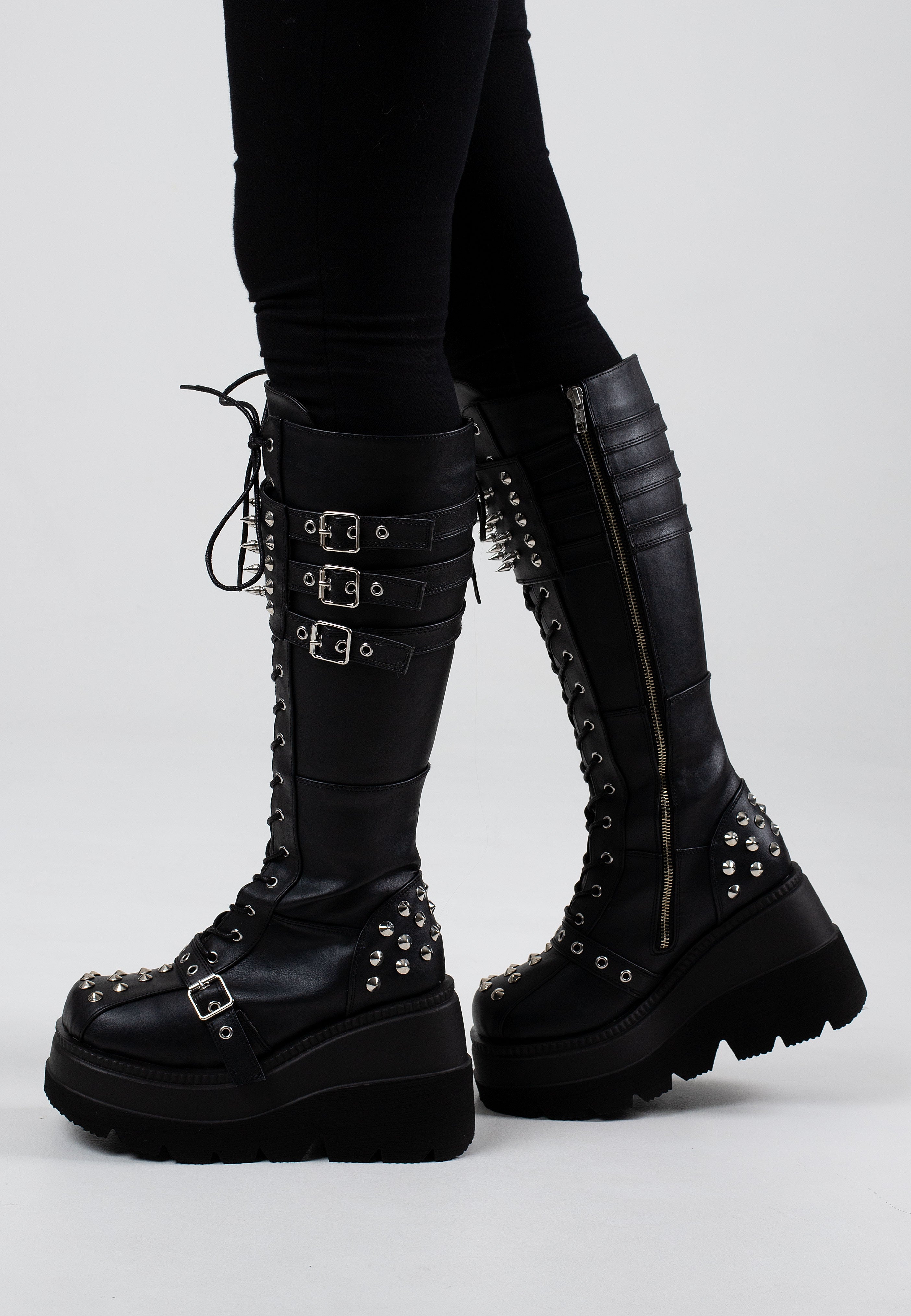 DemoniaCult - Shaker 225 Black Vegan Leather - Girl Shoes | Women-Image