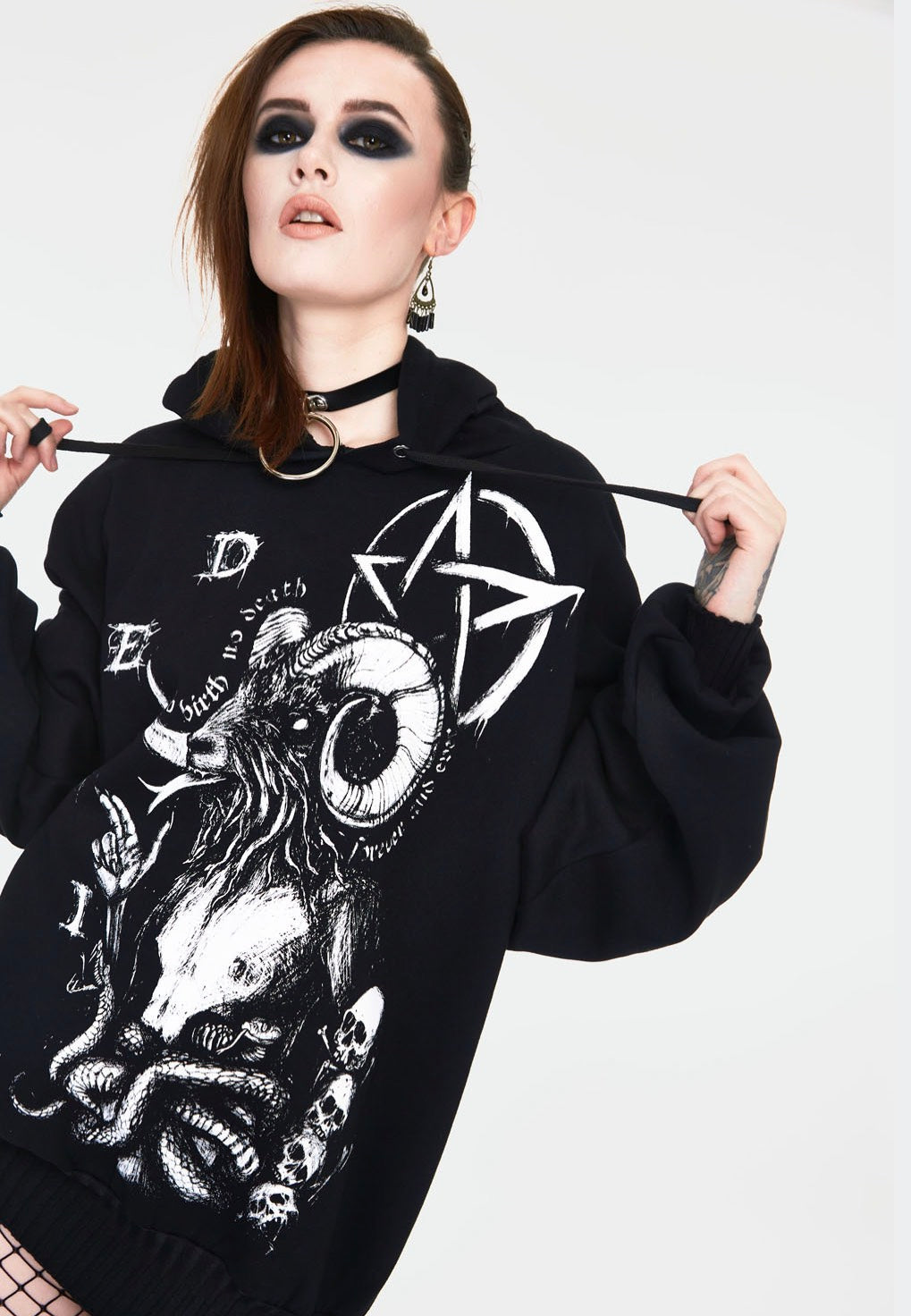 Jawbreaker - Devil Tarot Oversized Black - Hoodie | Women-Image