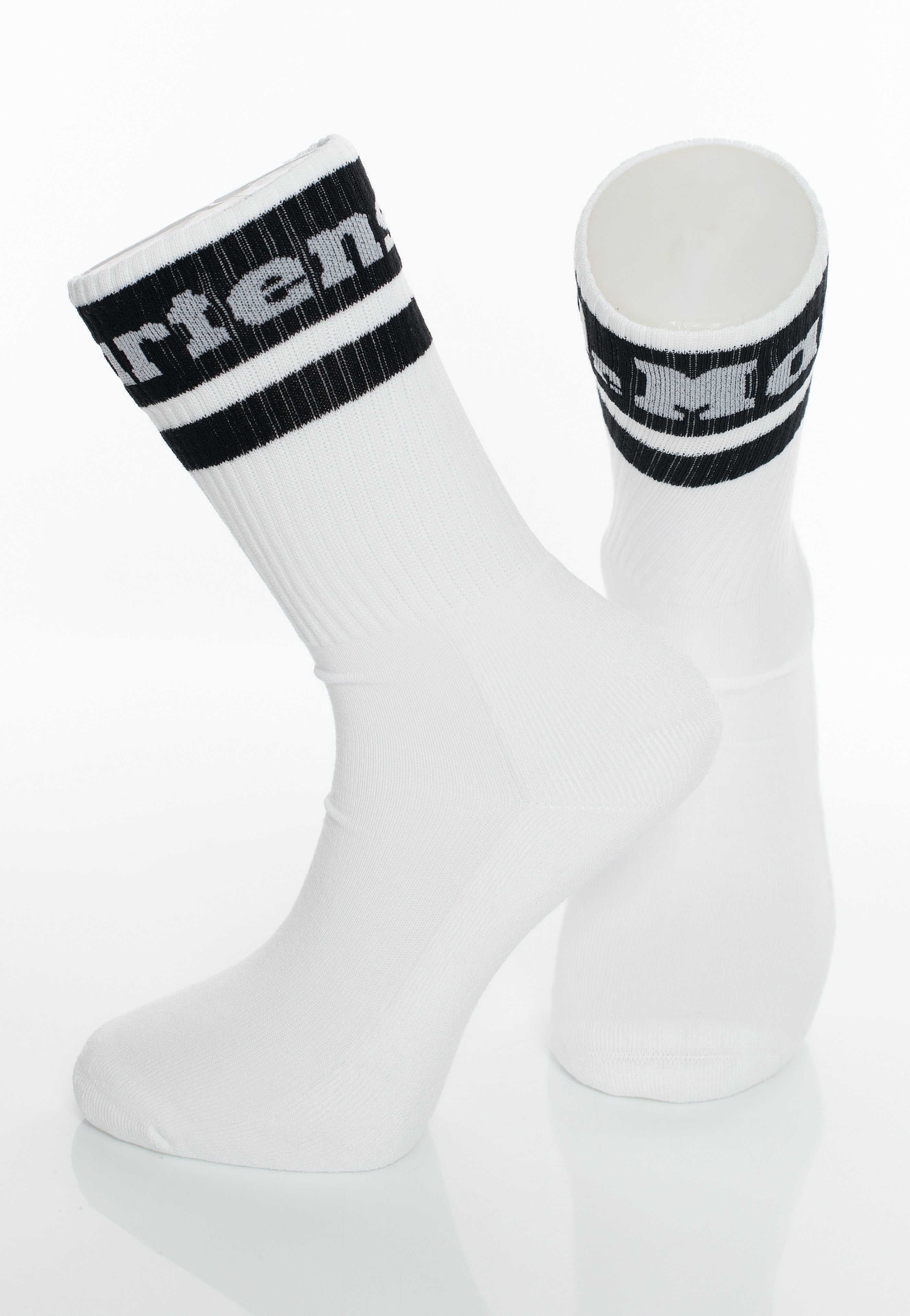 Dr. Martens - Athletic Logo White Cotton Blend & Black Cotton Blend - Socks | Neutral-Image