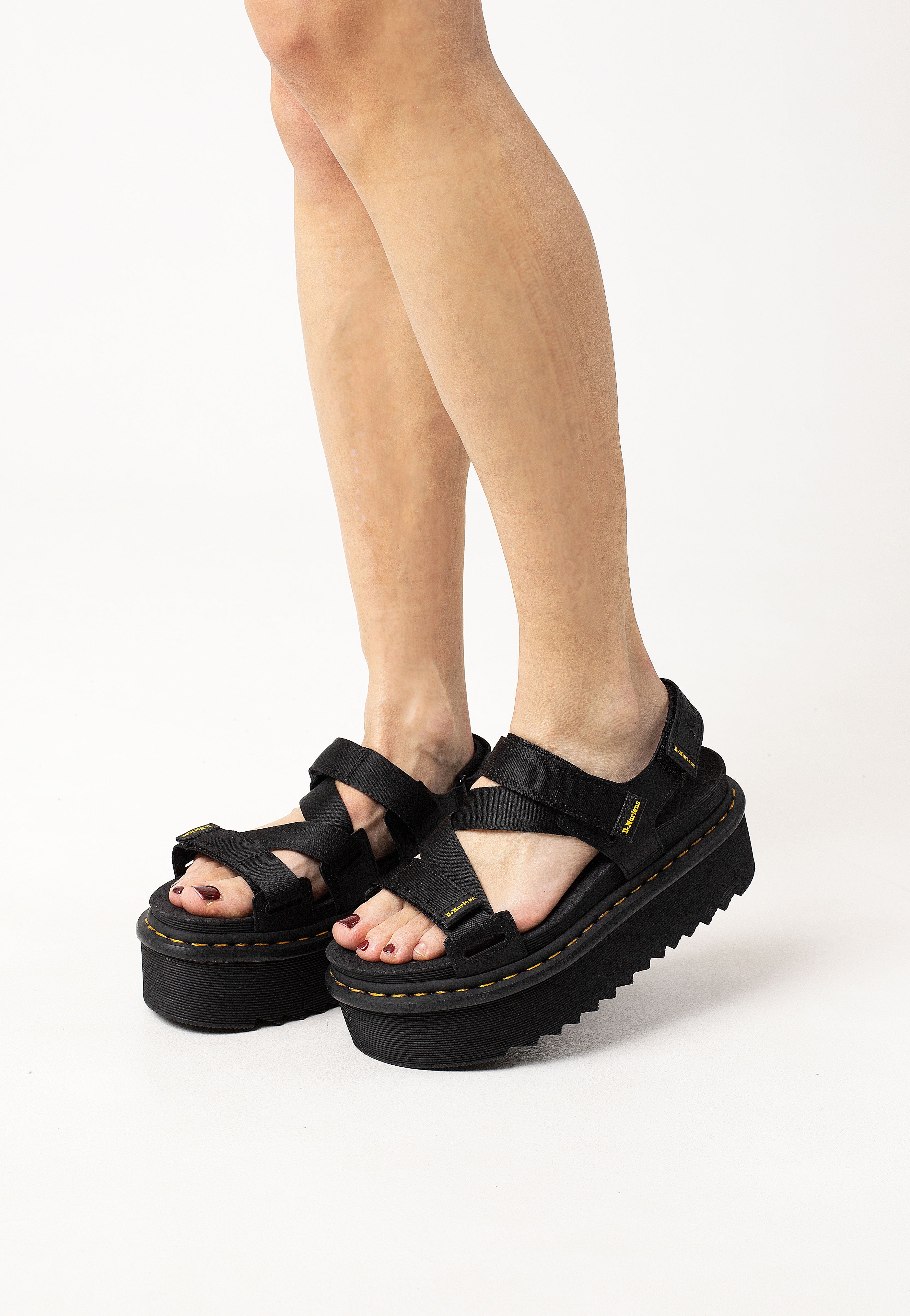 Dr. Martens - Kimber II Black Athena & Black/ Yellow Webbing - Girl Sandals | Women-Image