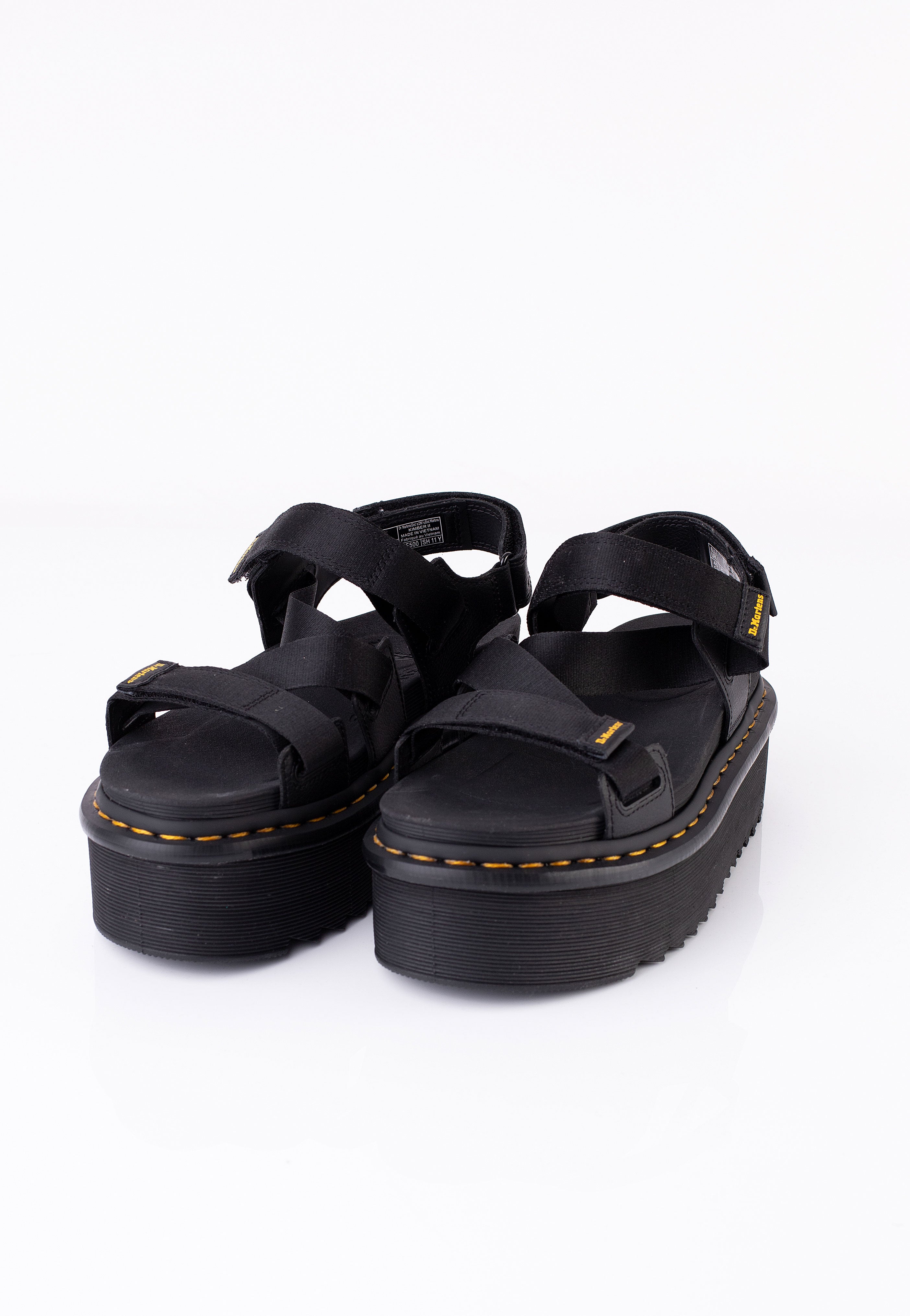 Dr. Martens - Kimber II Black Athena & Black/ Yellow Webbing - Girl Sandals | Women-Image