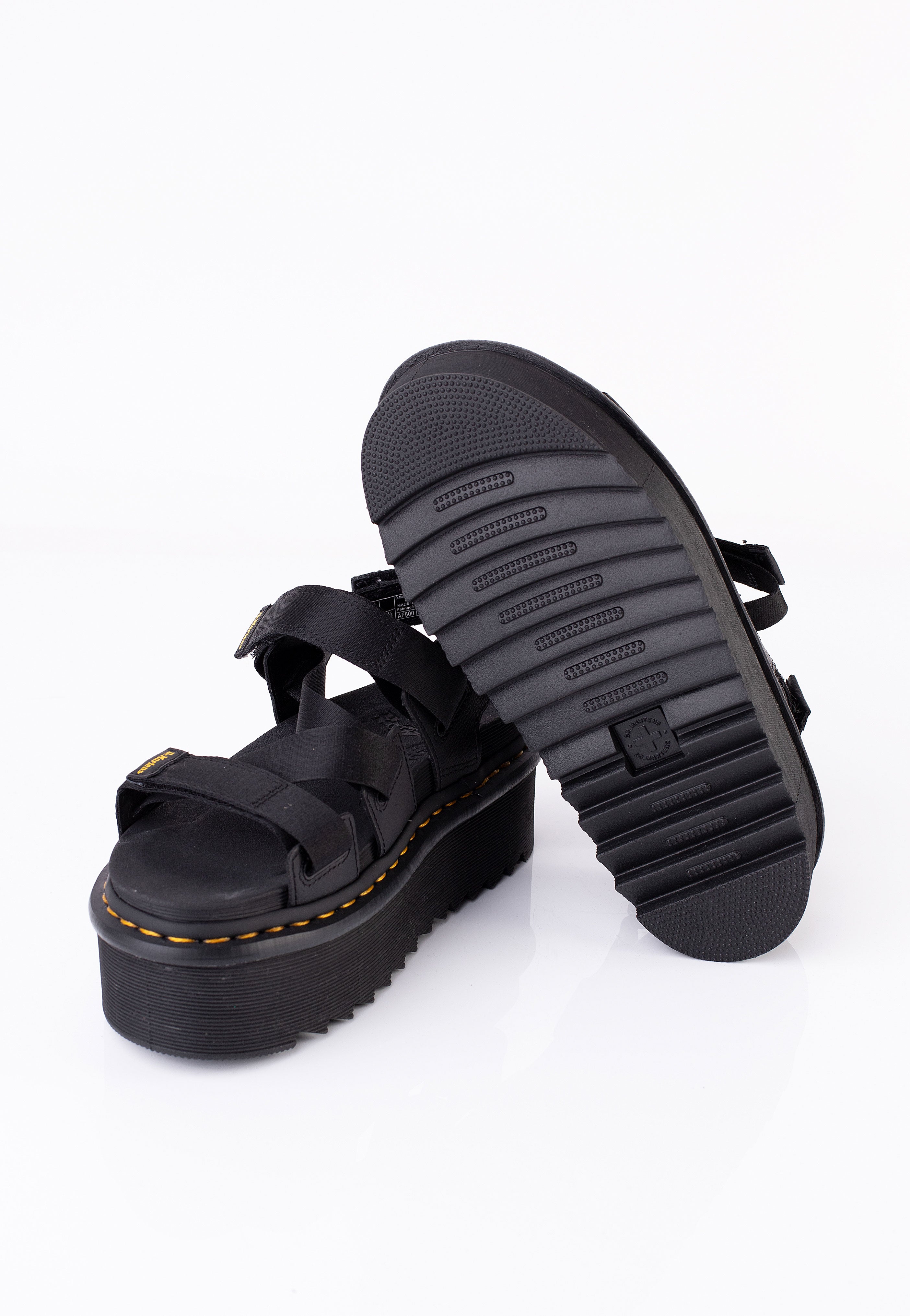 Dr. Martens - Kimber II Black Athena & Black/ Yellow Webbing - Girl Sandals | Women-Image