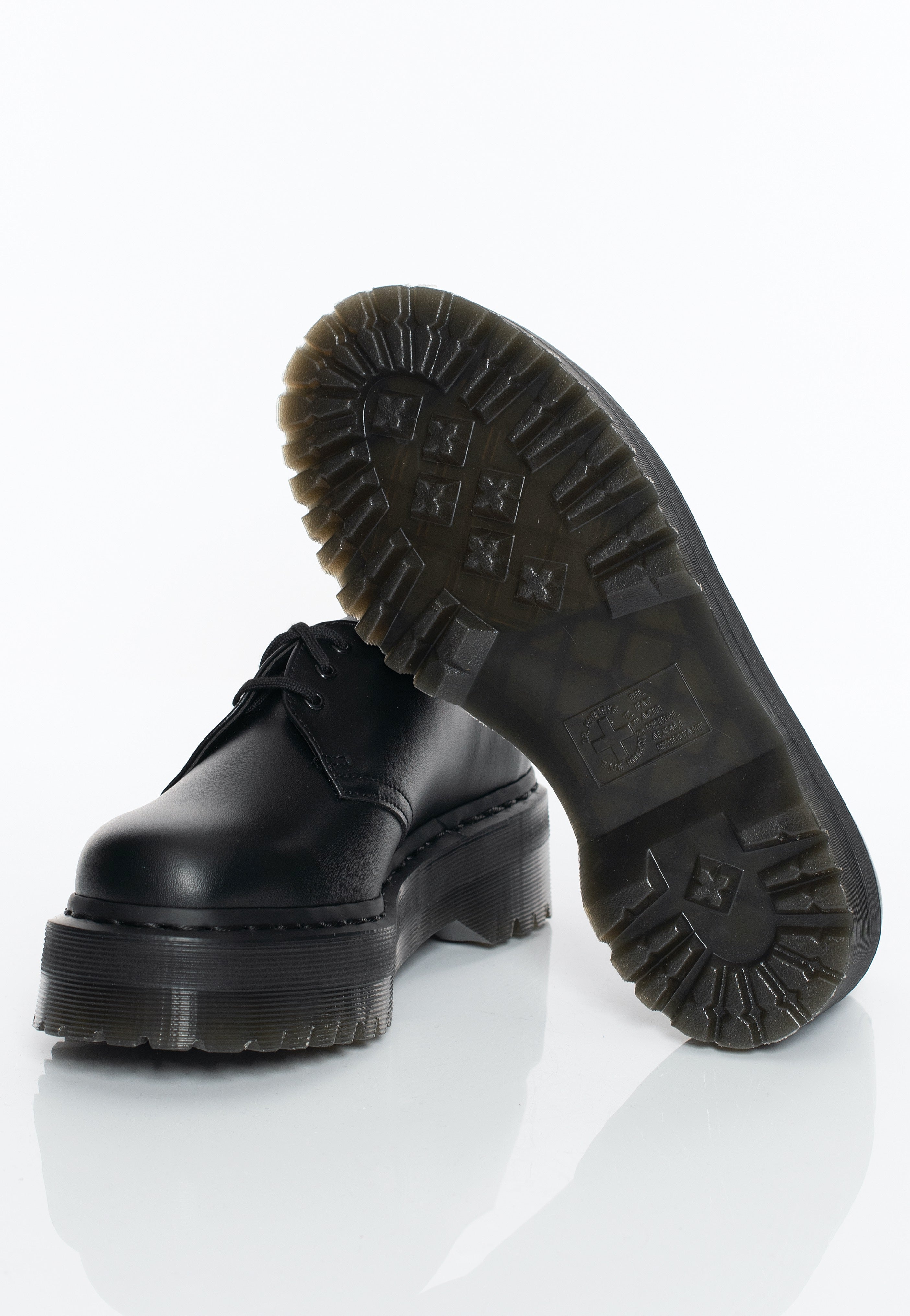 Dr. Martens - V 1461 Quad Mono Black Felix Rub Off - Girl Shoes | Women-Image