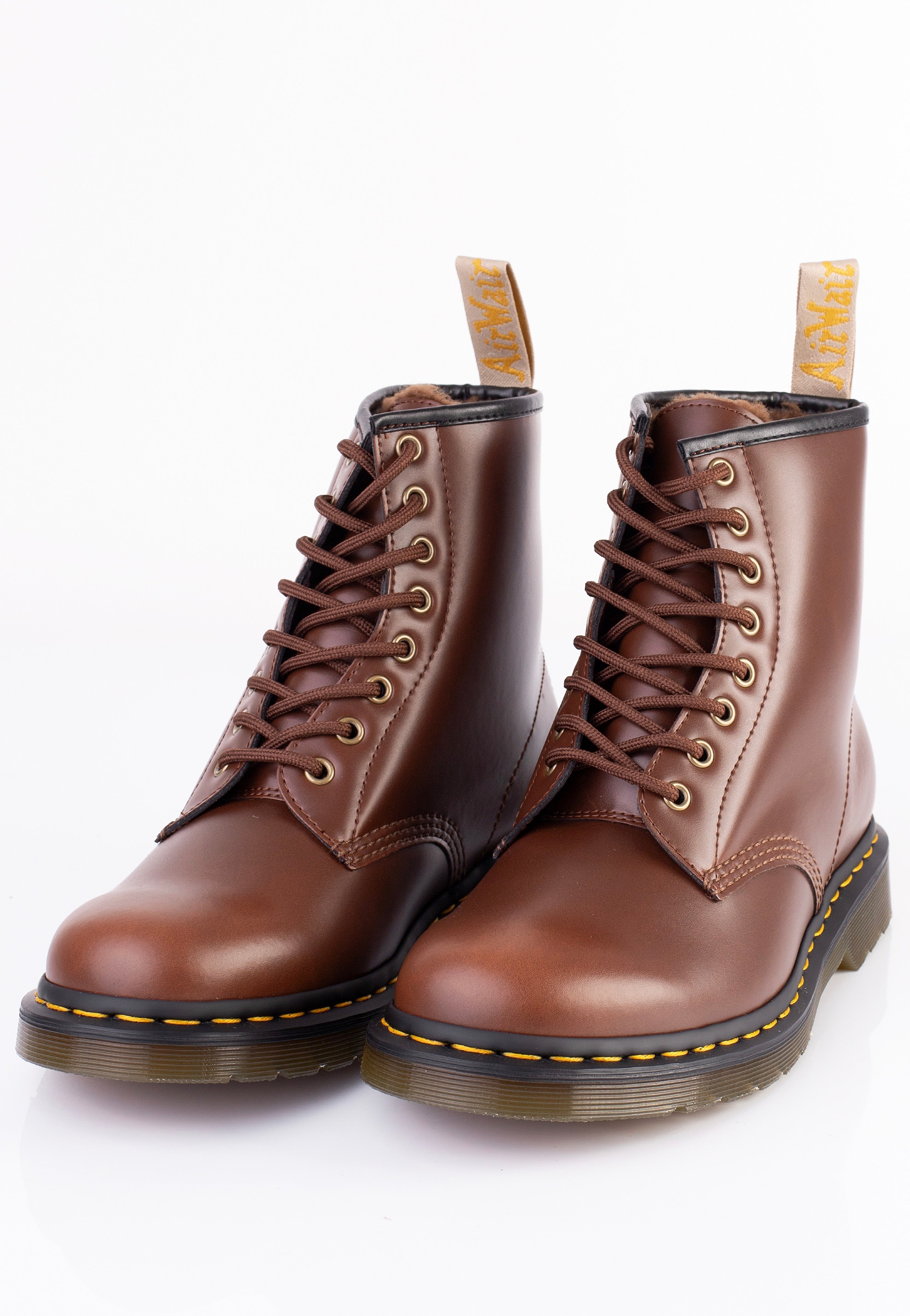 Dr. Martens - Vegan 1460 Brown Norfolk Flat & Brown Borg Fleece - Shoes | Men-Image