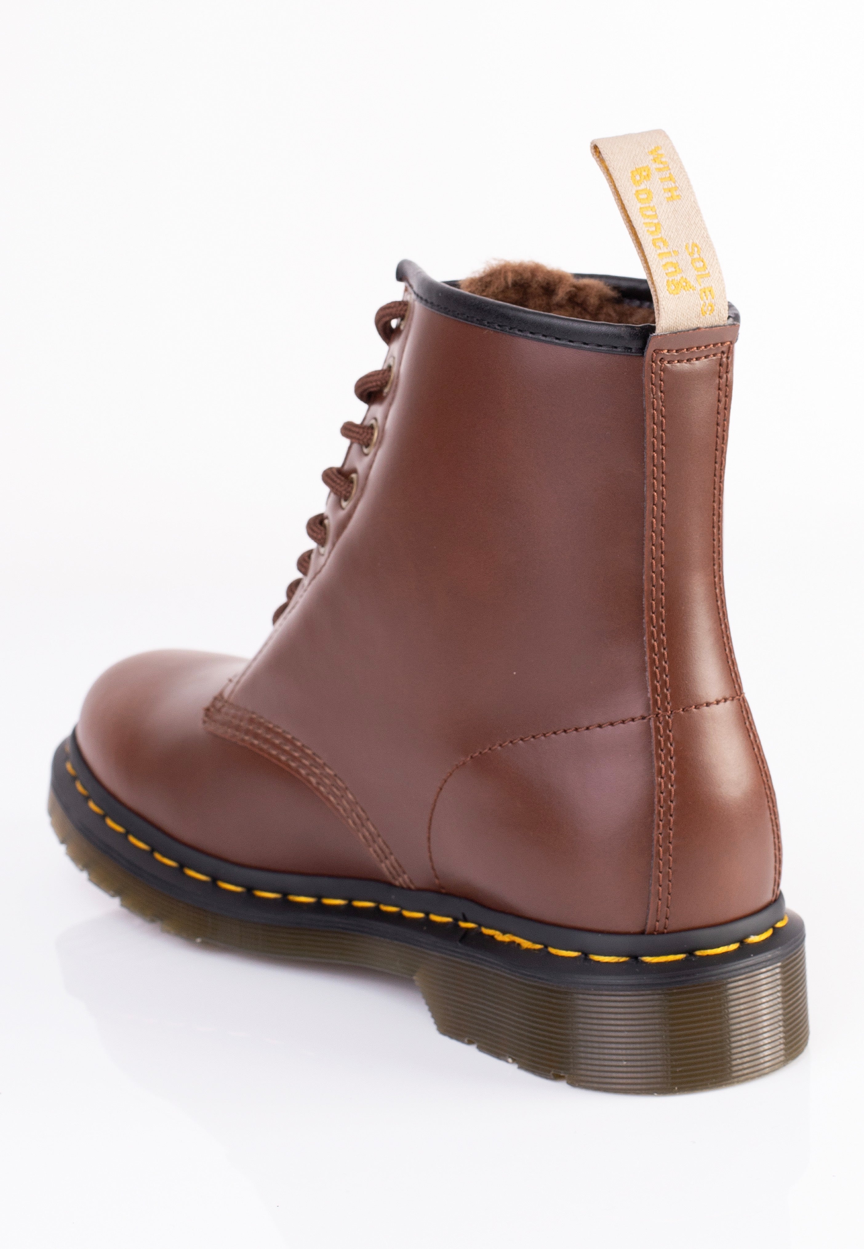 Dr. Martens - Vegan 1460 Brown Norfolk Flat & Brown Borg Fleece - Shoes | Men-Image