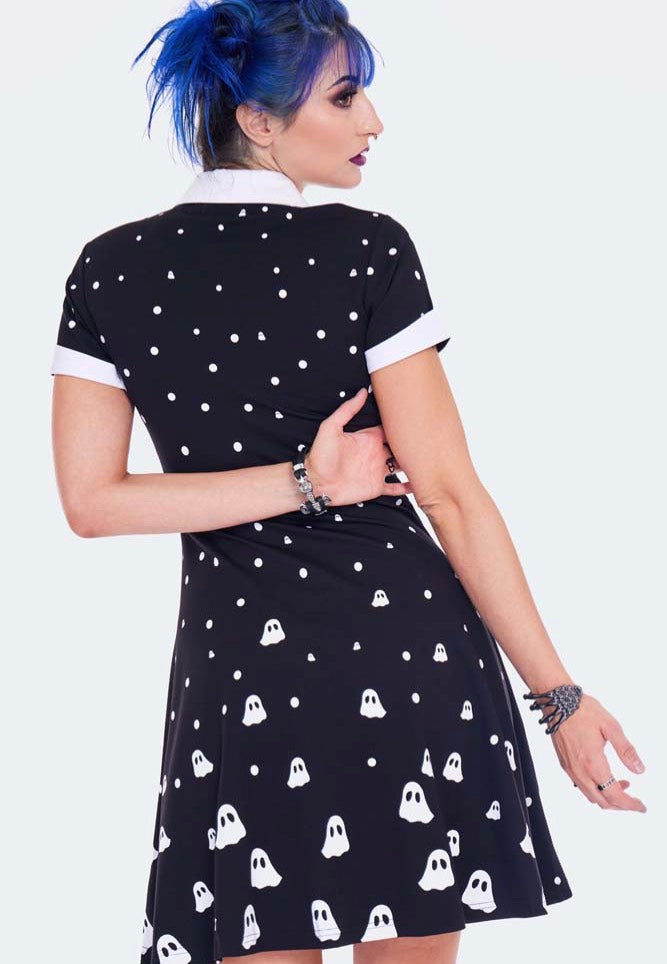 Jawbreaker - Ghost Print Wednesday Black - Dress | Women-Image