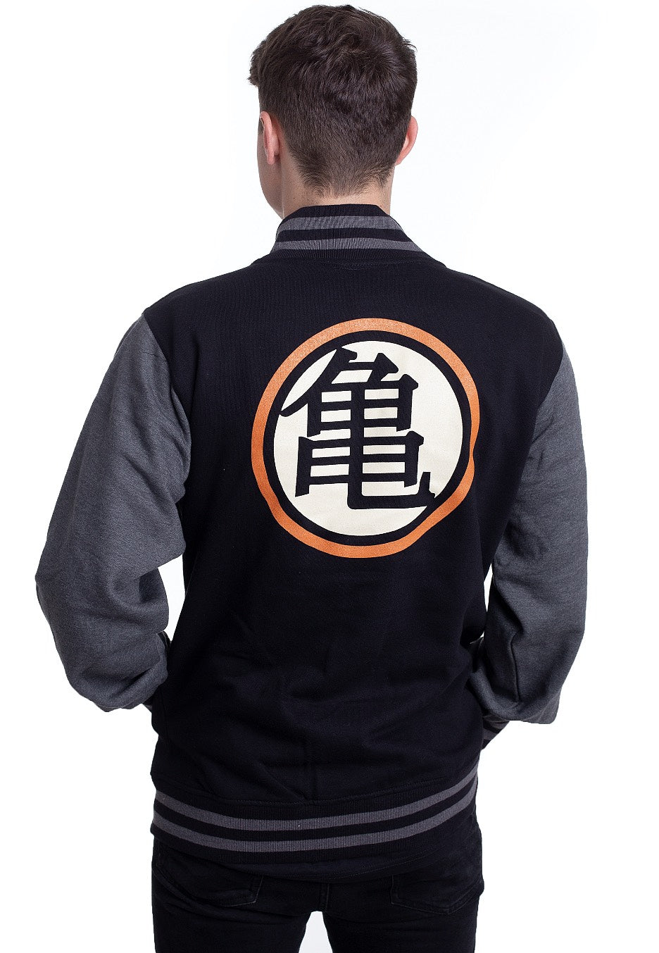 Dragon Ball - Kame Symbol Black/Dark Grey - College Jacket | Men-Image