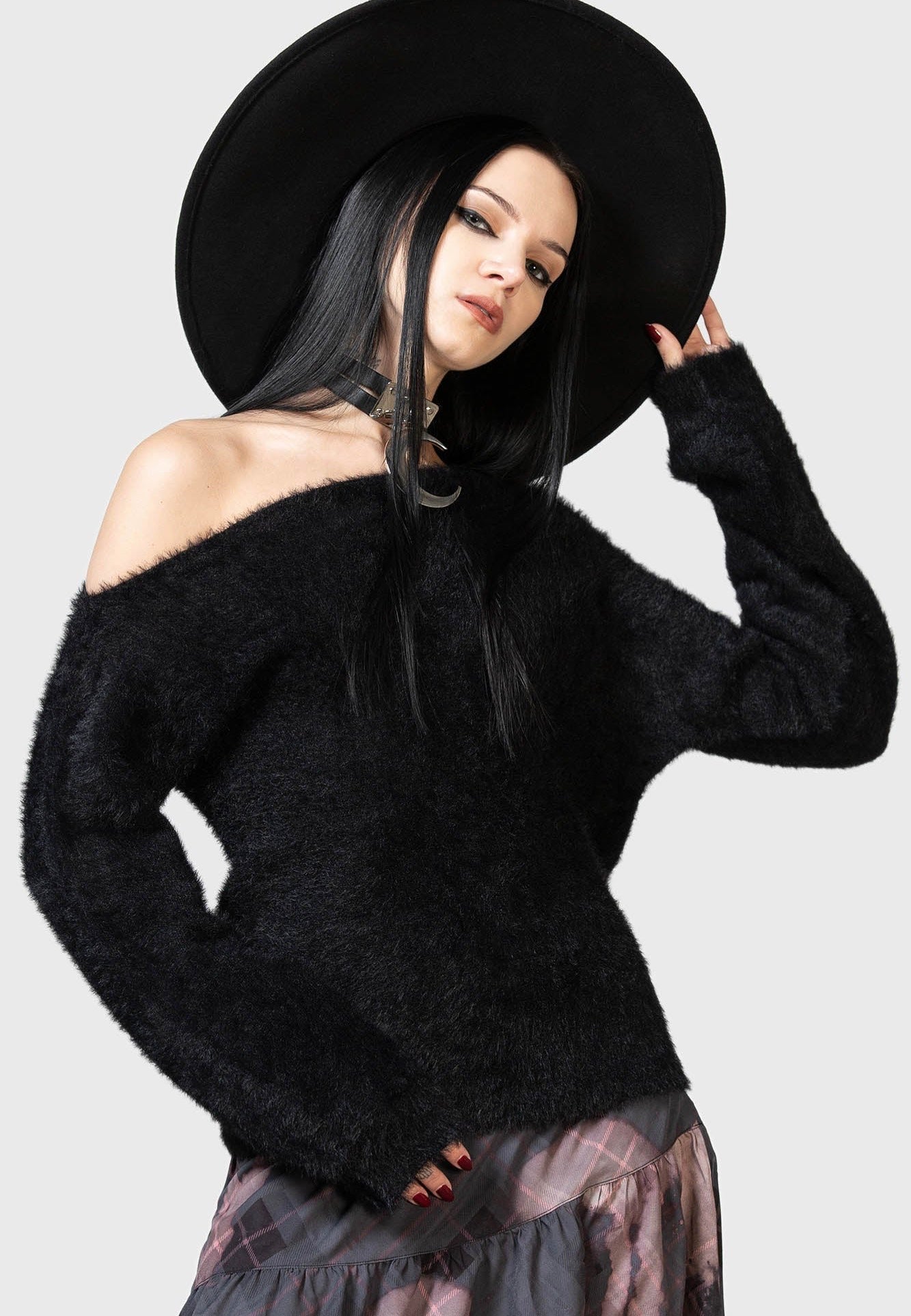 Killstar - Dryour Crop Black - Sweater | Women-Image