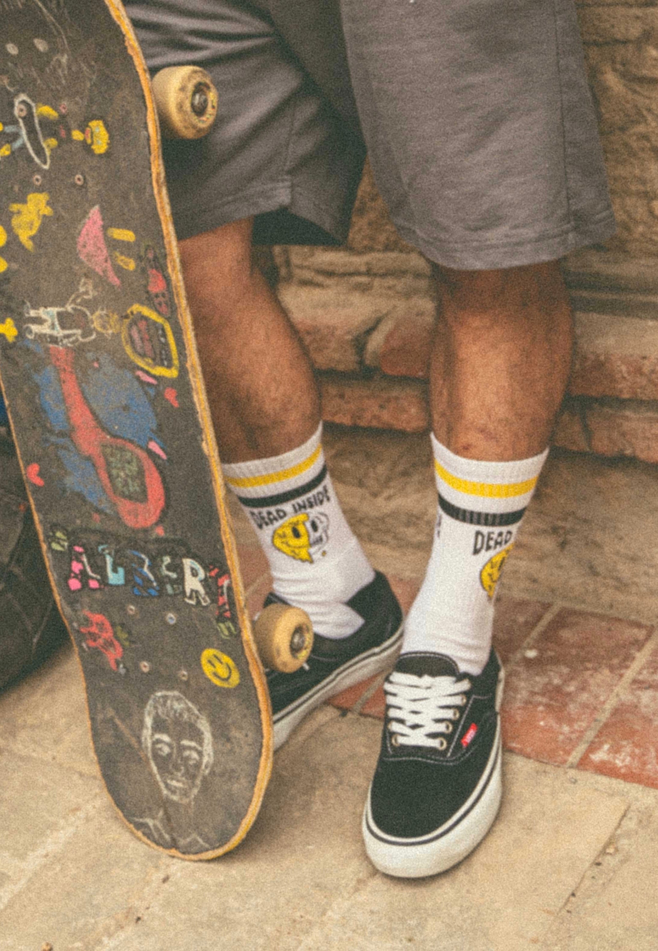 American Socks - Dead Inside Mid High White - Socks | Neutral-Image