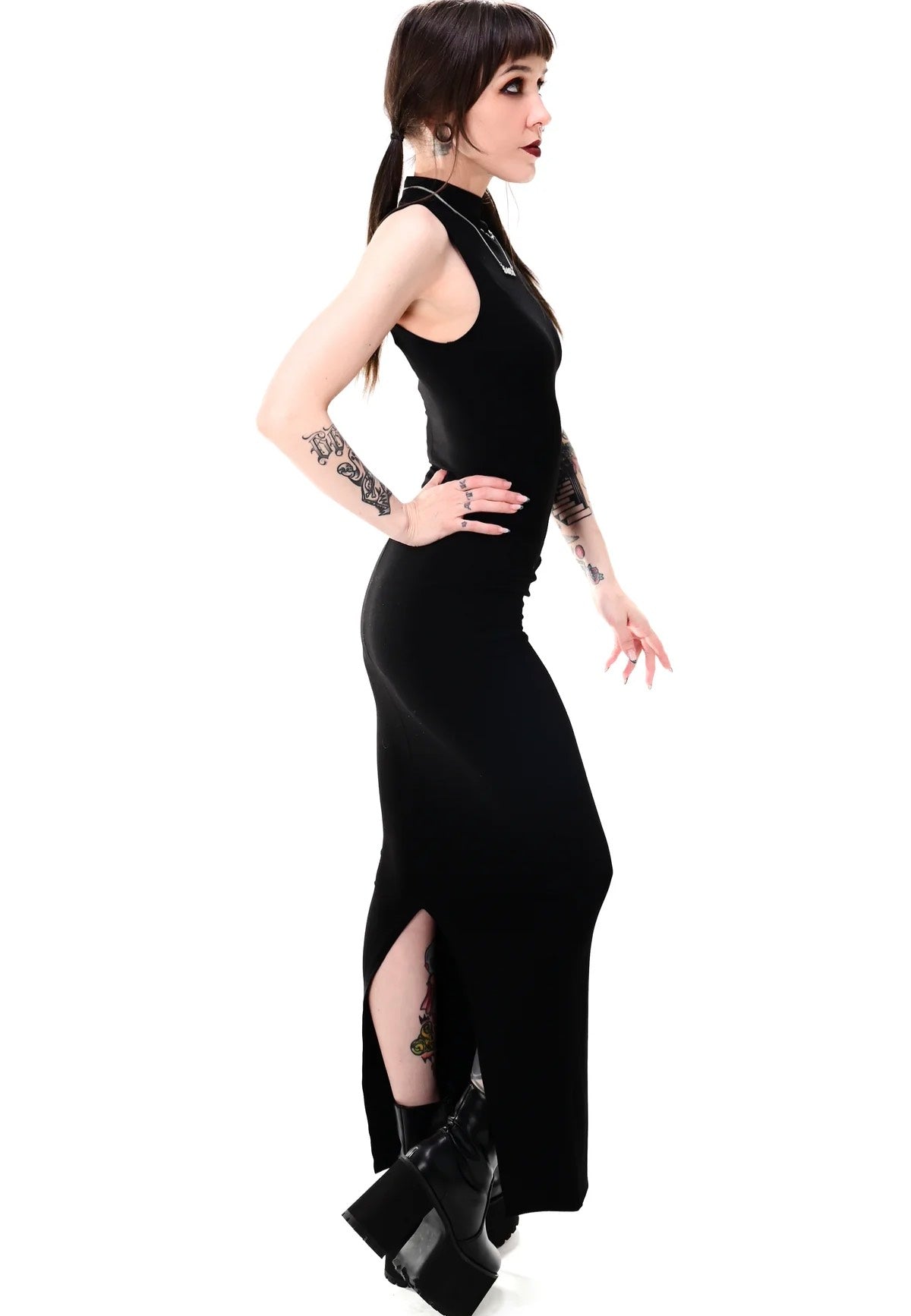 Foxblood - Claire High Neck Maxi Black - Dress | Women-Image