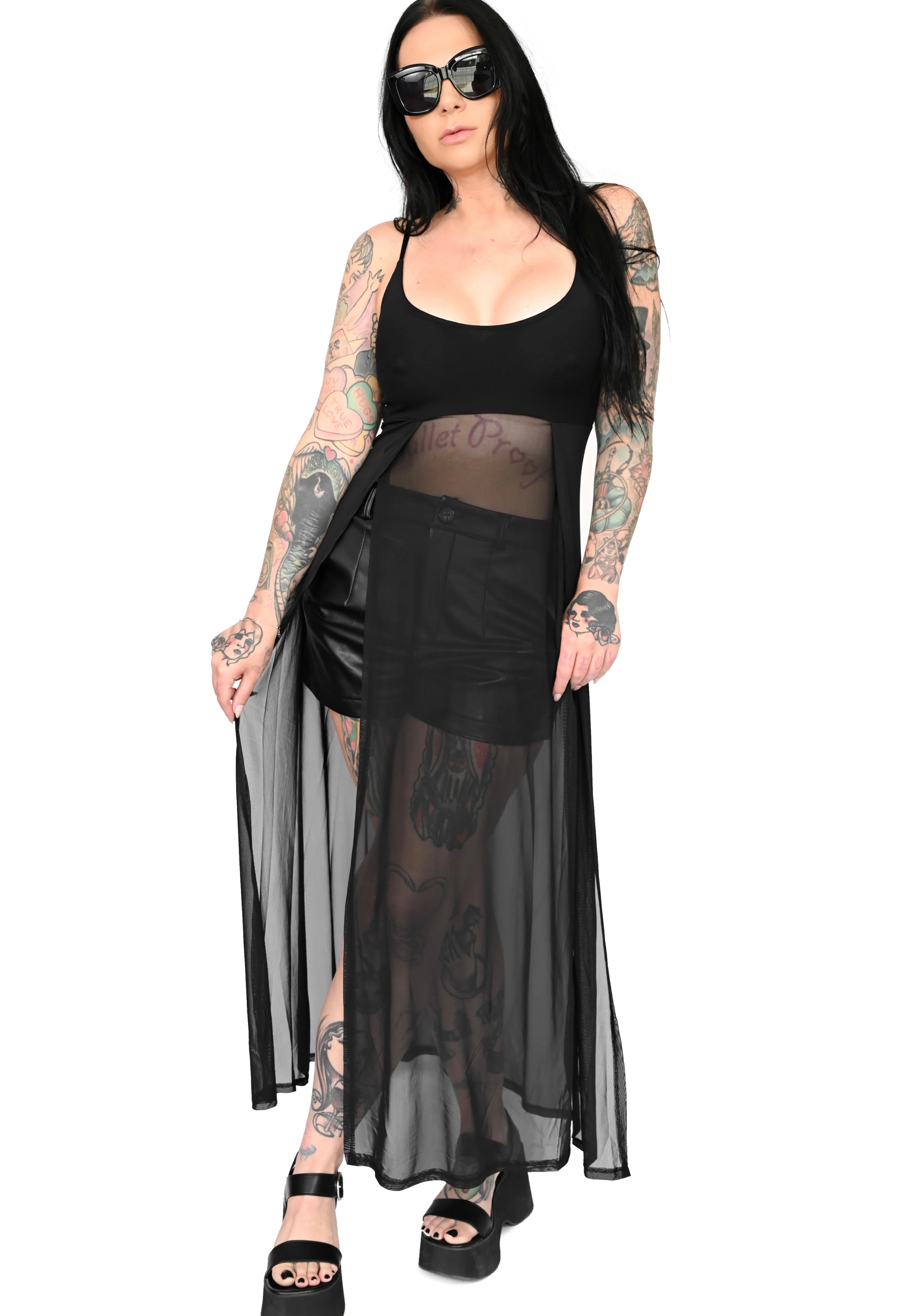 Foxblood - Mesh Noah Maxi Length Black - Top | Women-Image