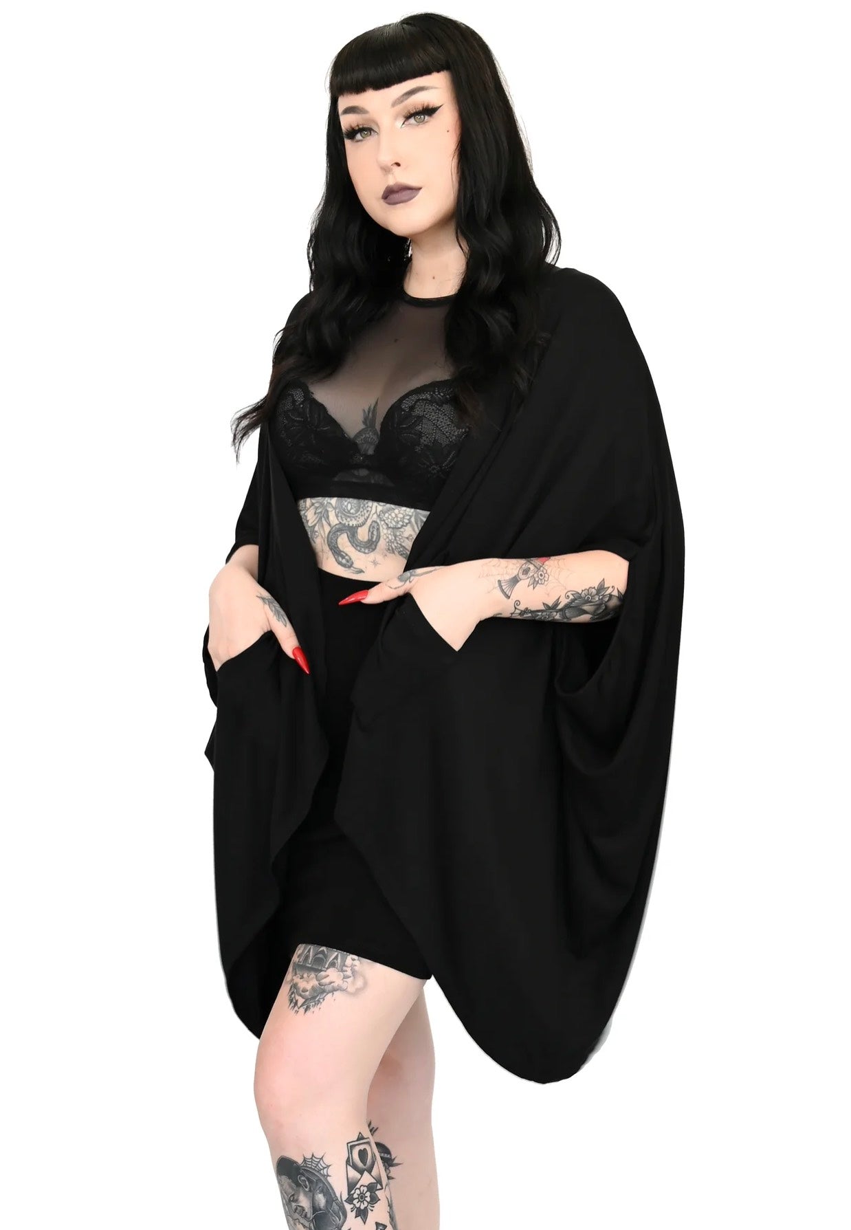 Foxblood - Batty Oversized Black - Cardigan | Women-Image