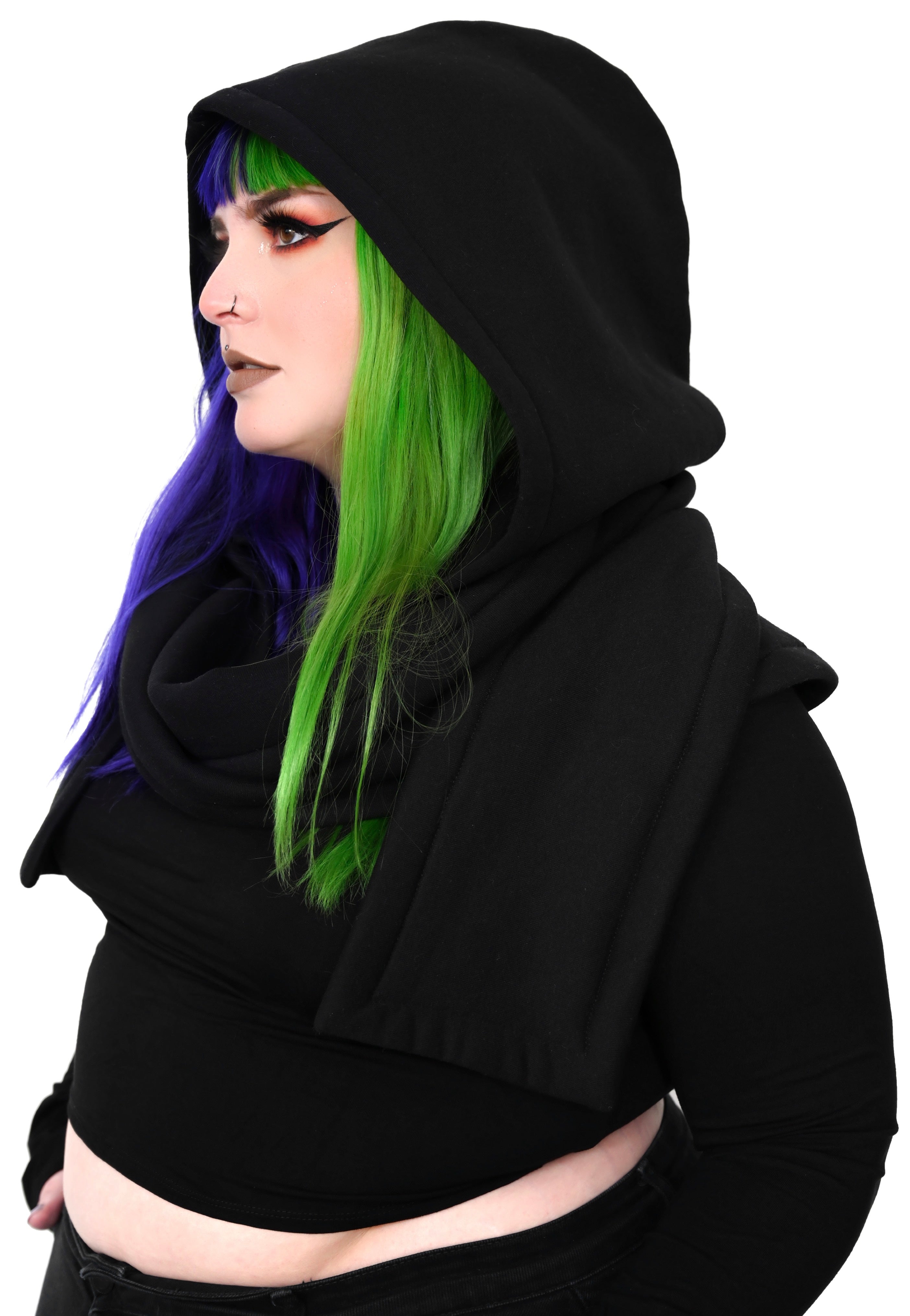 Foxblood - Hooded Wrap Black - Scarf | Neutral-Image