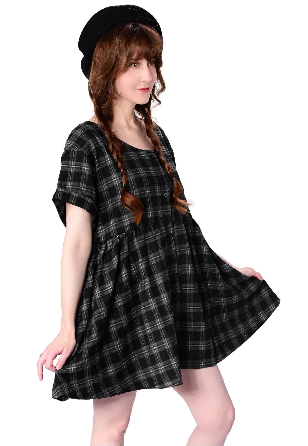 Foxblood - Plaid Black - Dress | Women-Image