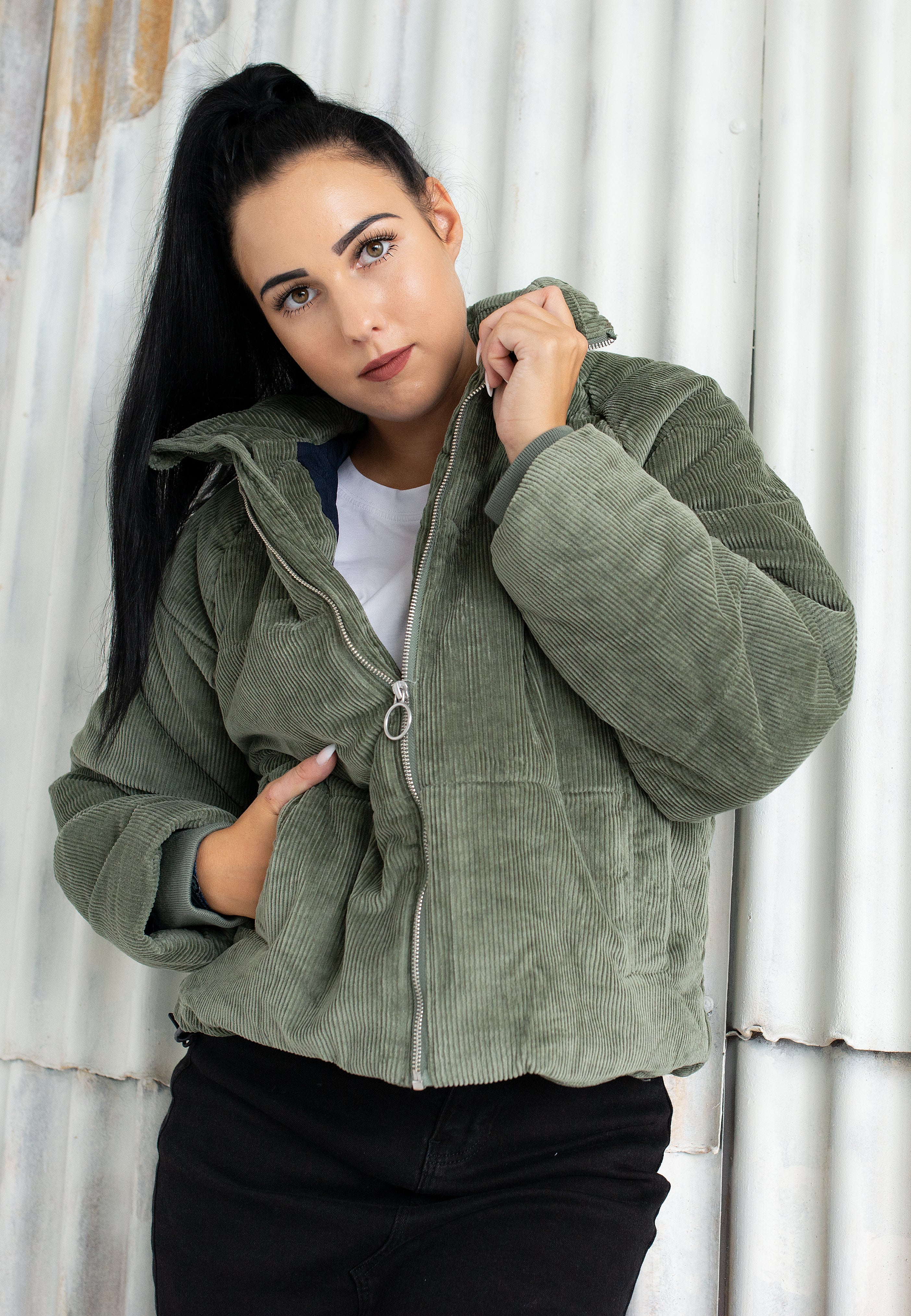 Element - Aspen Cord Agave Green - Jacket | Women-Image