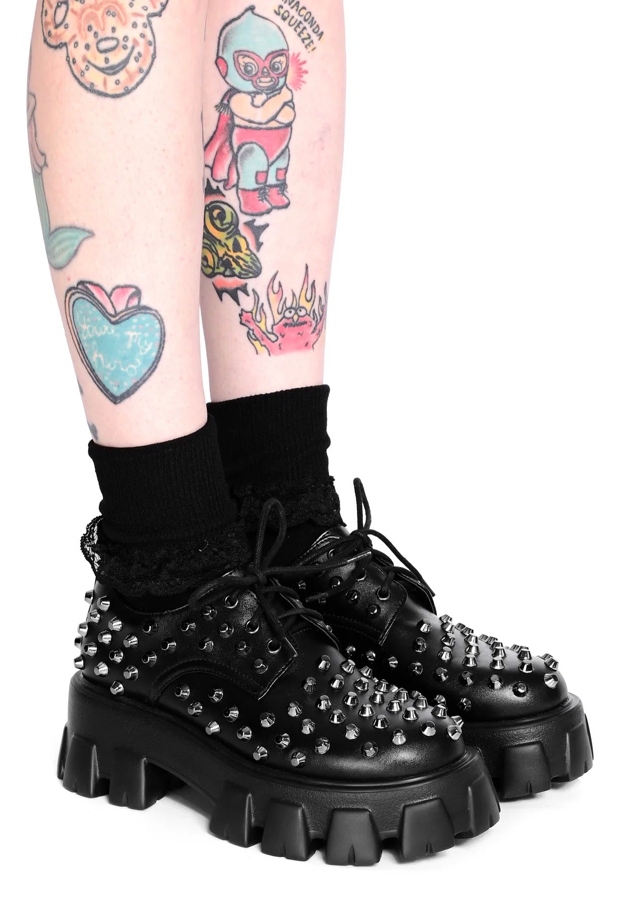 Foxblood - Studded Platform Oxford Black - Girl Shoes | Women-Image