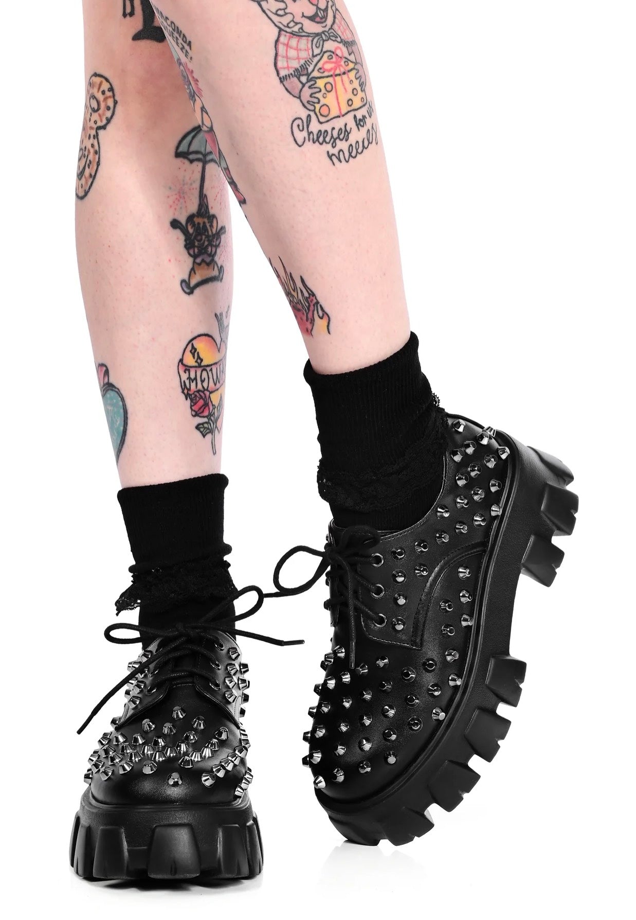 Foxblood - Studded Platform Oxford Black - Girl Shoes | Women-Image