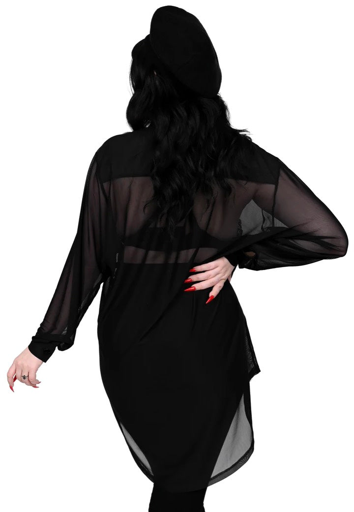 Foxblood - Mesh Memphis Oversized Black - Blouse | Women-Image